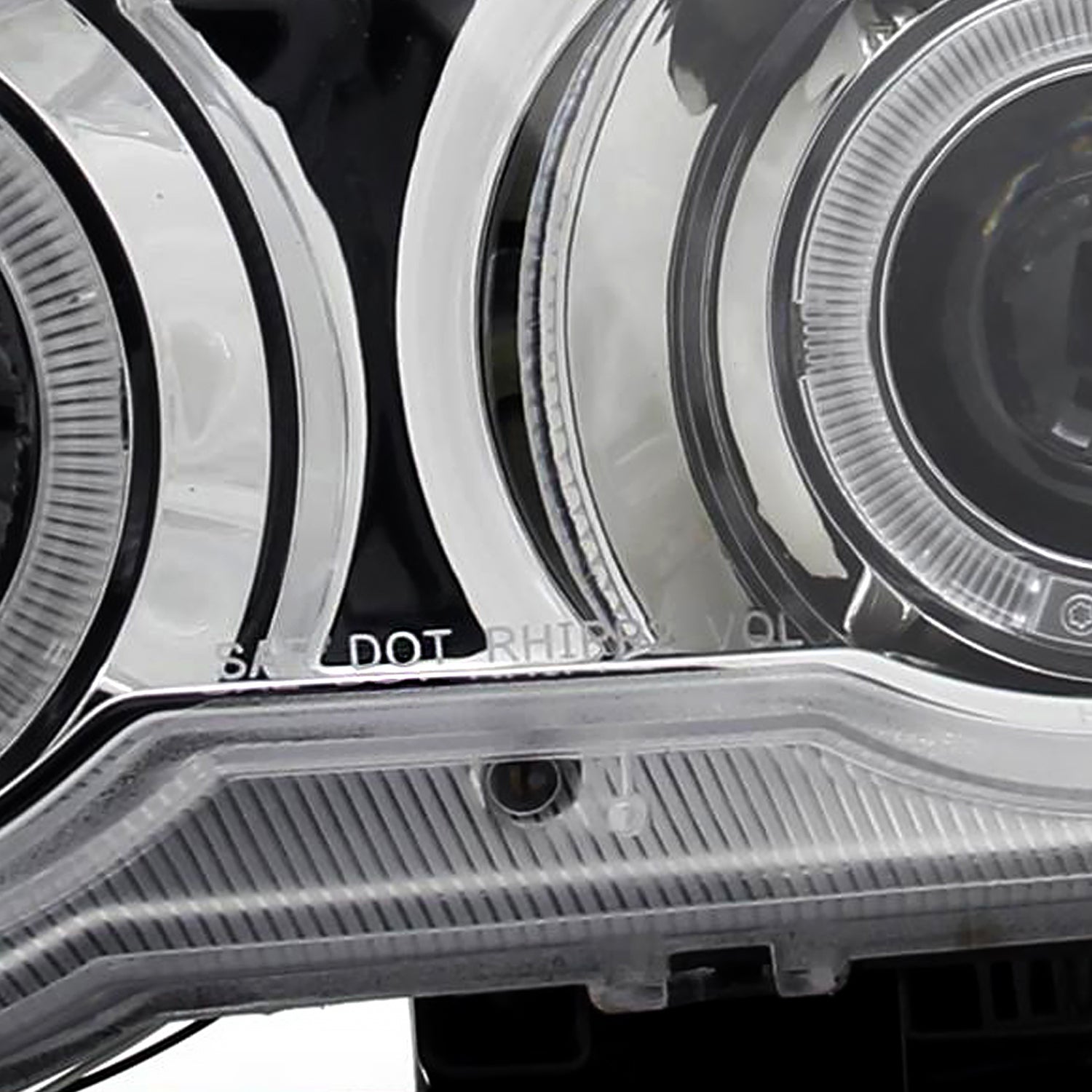 2001-2003 BMW E53 X5 Dual Halo Projector Headlights Chrome/Clear Lens