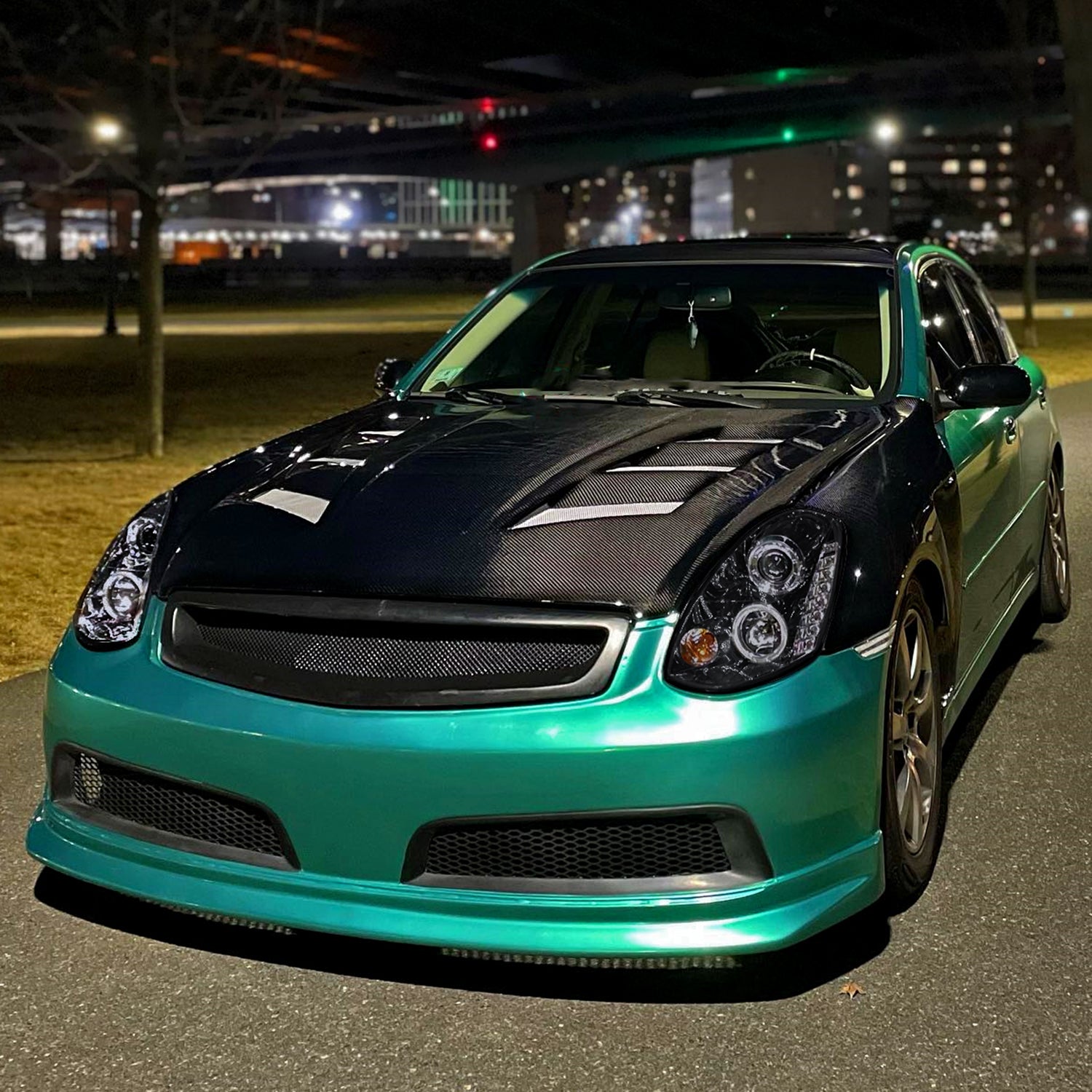 2005-2006 Infiniti G35 Sedan Halo Projector Headlights SMD LED Light Black