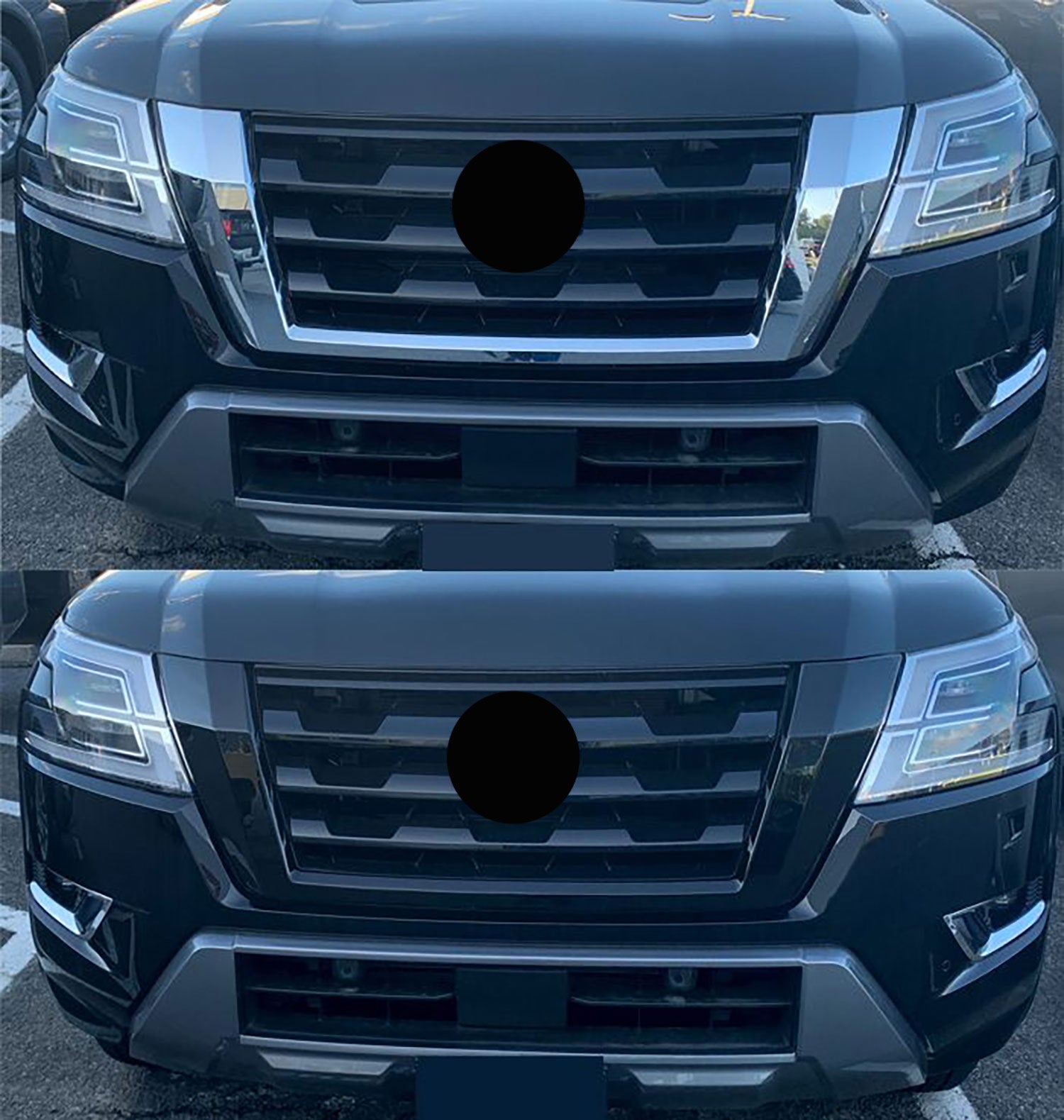 2020-2025 Nissan Armada Grille Overlay Gloss Black 1Pcs ABS Plastic