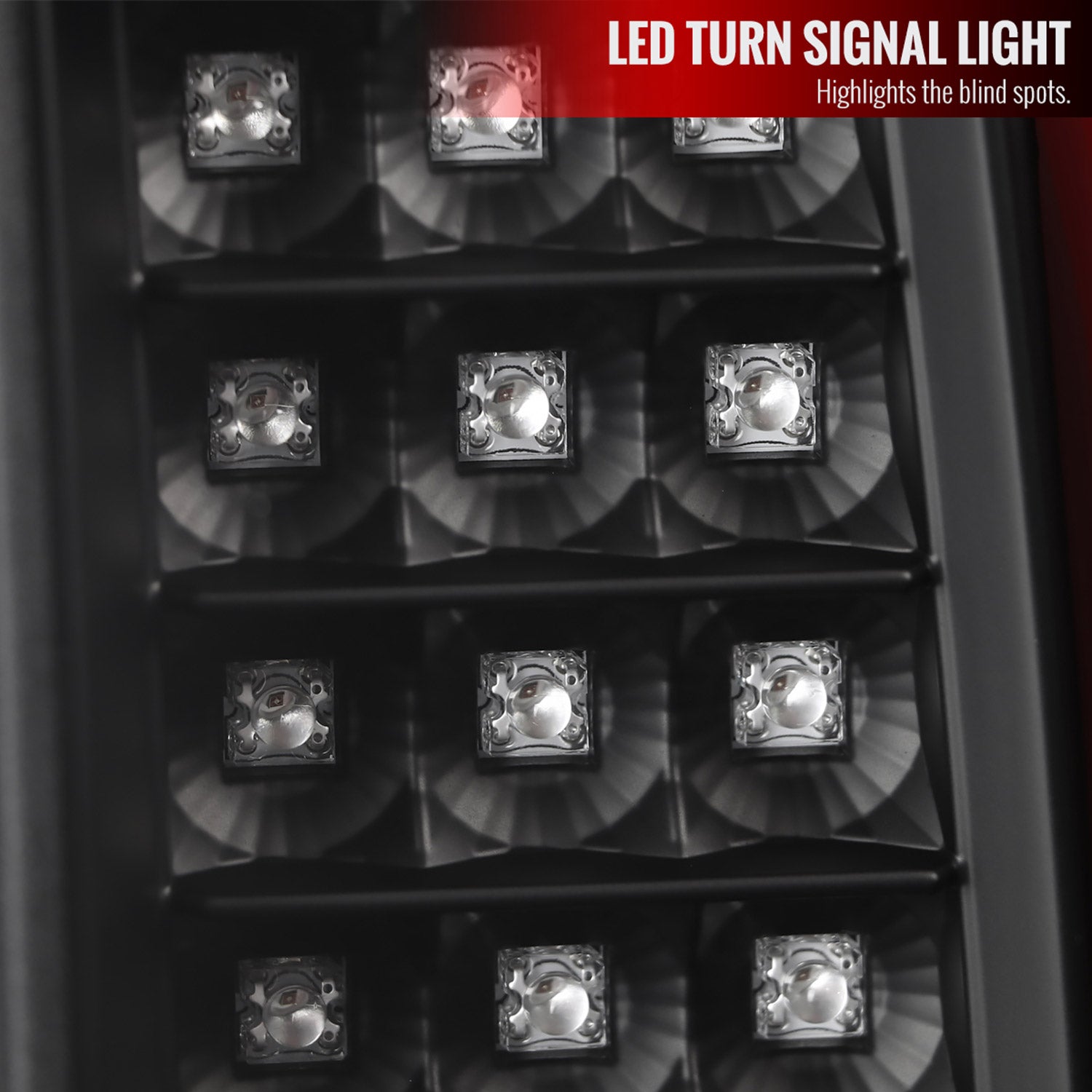 2014-2018 GMC Sierra 1500/2500HD/3500HD Red Bar LED Tail Lights Black/Clear