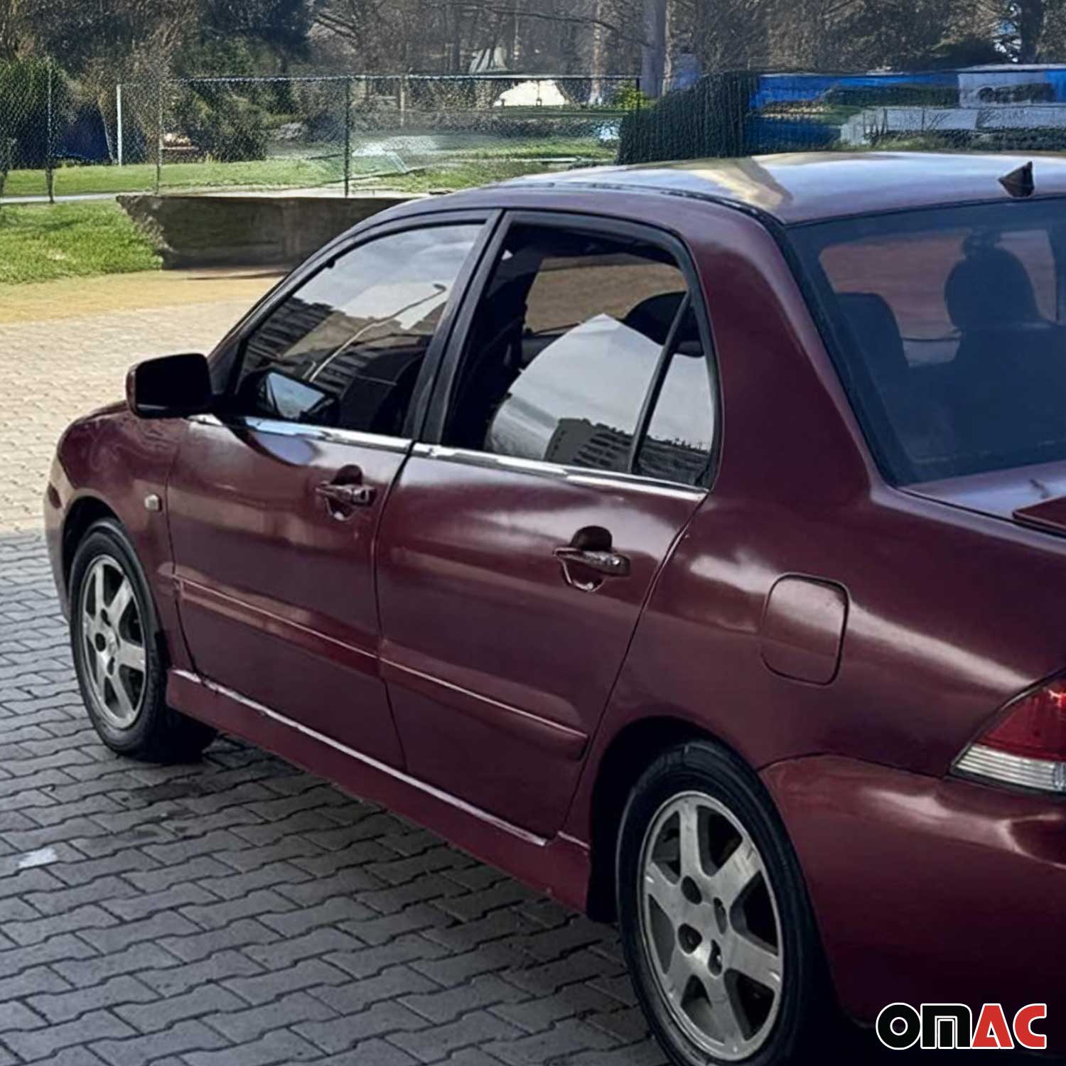 2004-2006 Mitsubishi Lancer Window Molding Trim Streamer Stainless Steel Silver 4 Pcs