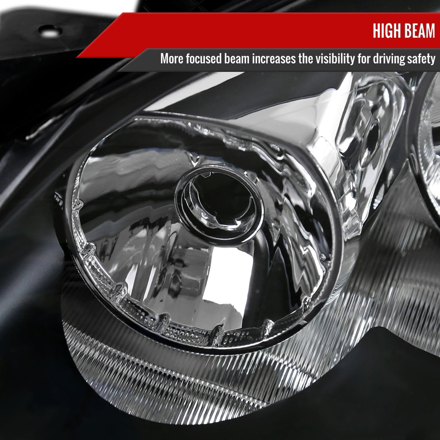 2005-2010 Pontiac G6 Factory Headlights w/Amber Reflectors Matt Black/Clear