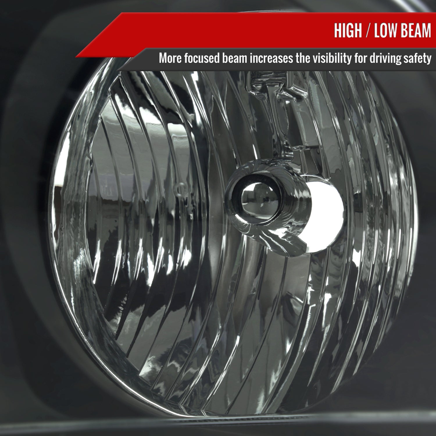 2005-2009 Ford Mustang Factory Style Headlights Matte Black/Light Smoke Lens