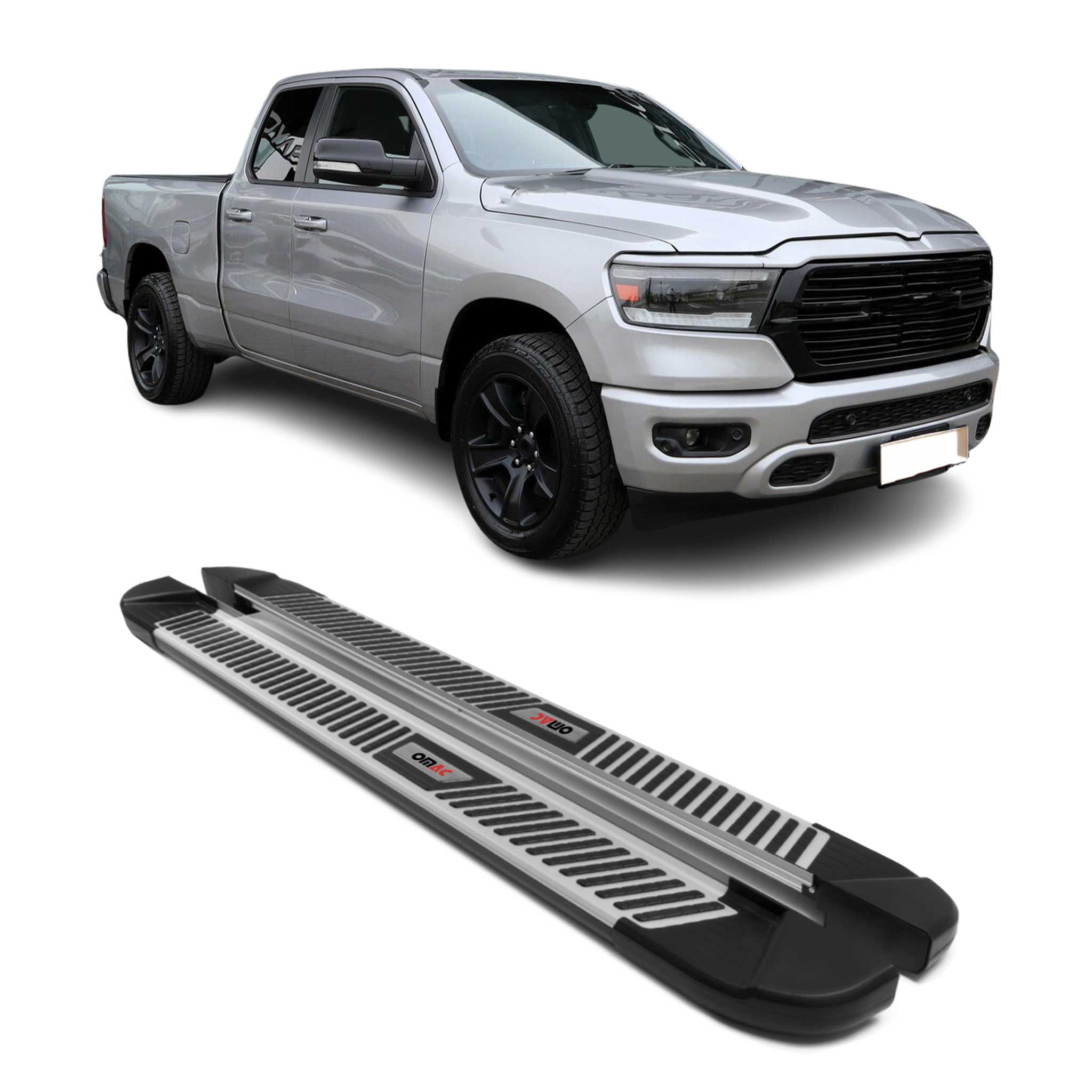2019-2025 Ram 1500 Crew Cab Nerf Bar Side Step Running Boards Alu 2x