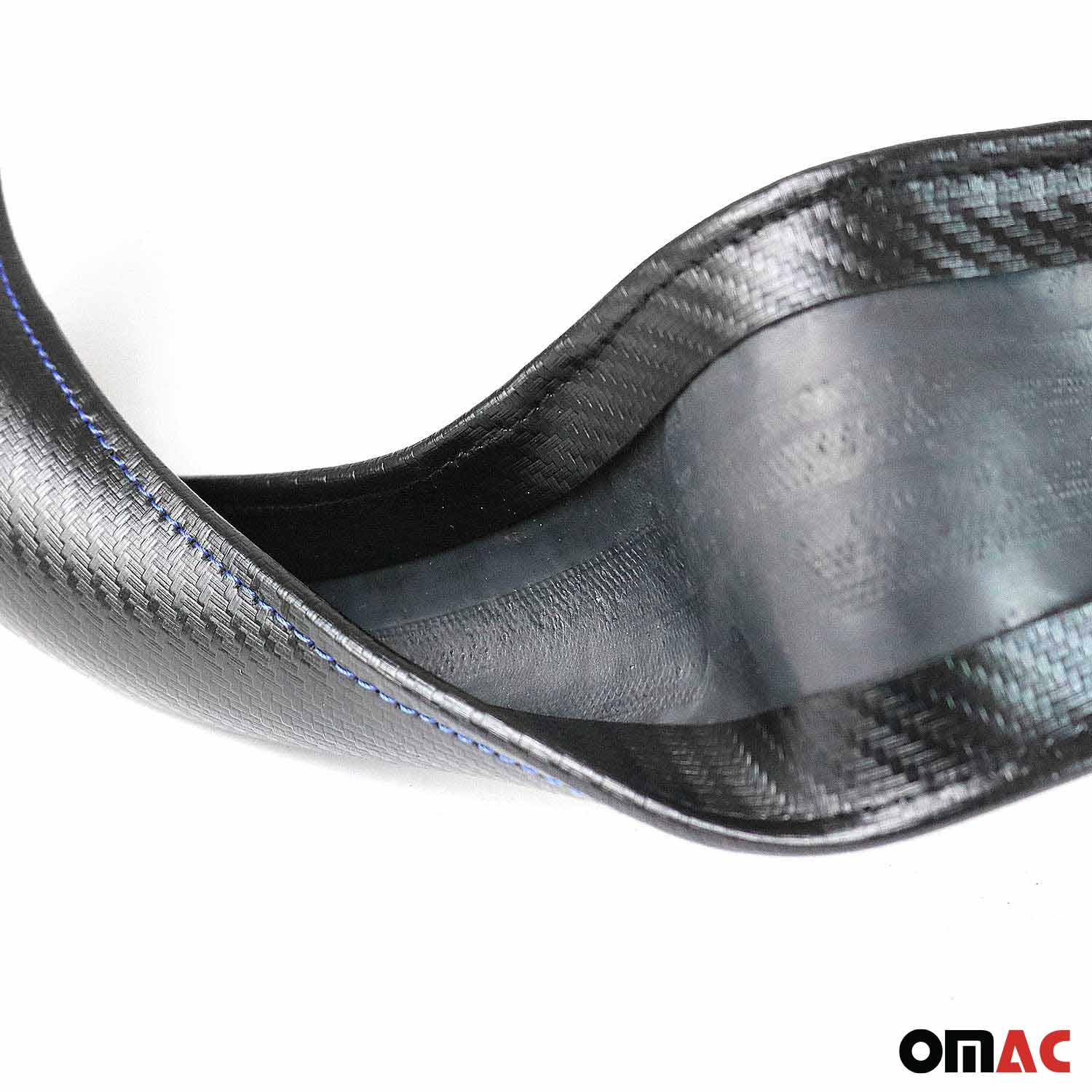 14.5-15.5’’ Steering Wheel Cover Blue Stripe Leather Anti-slip Breathable