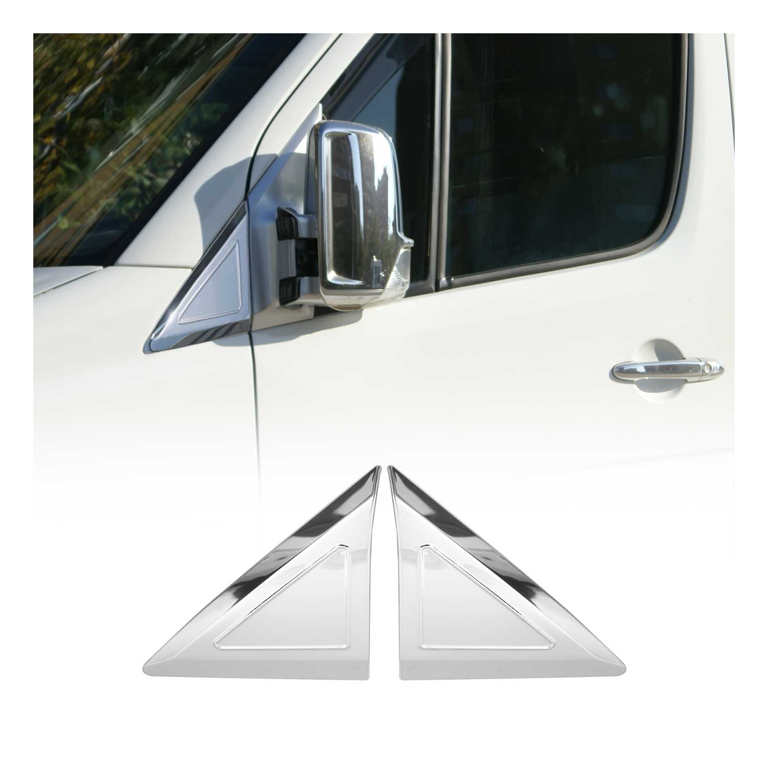 Window Molding Trim Triangle for Mercedes Sprinter W906 2006-18 Steel Chrome 2x