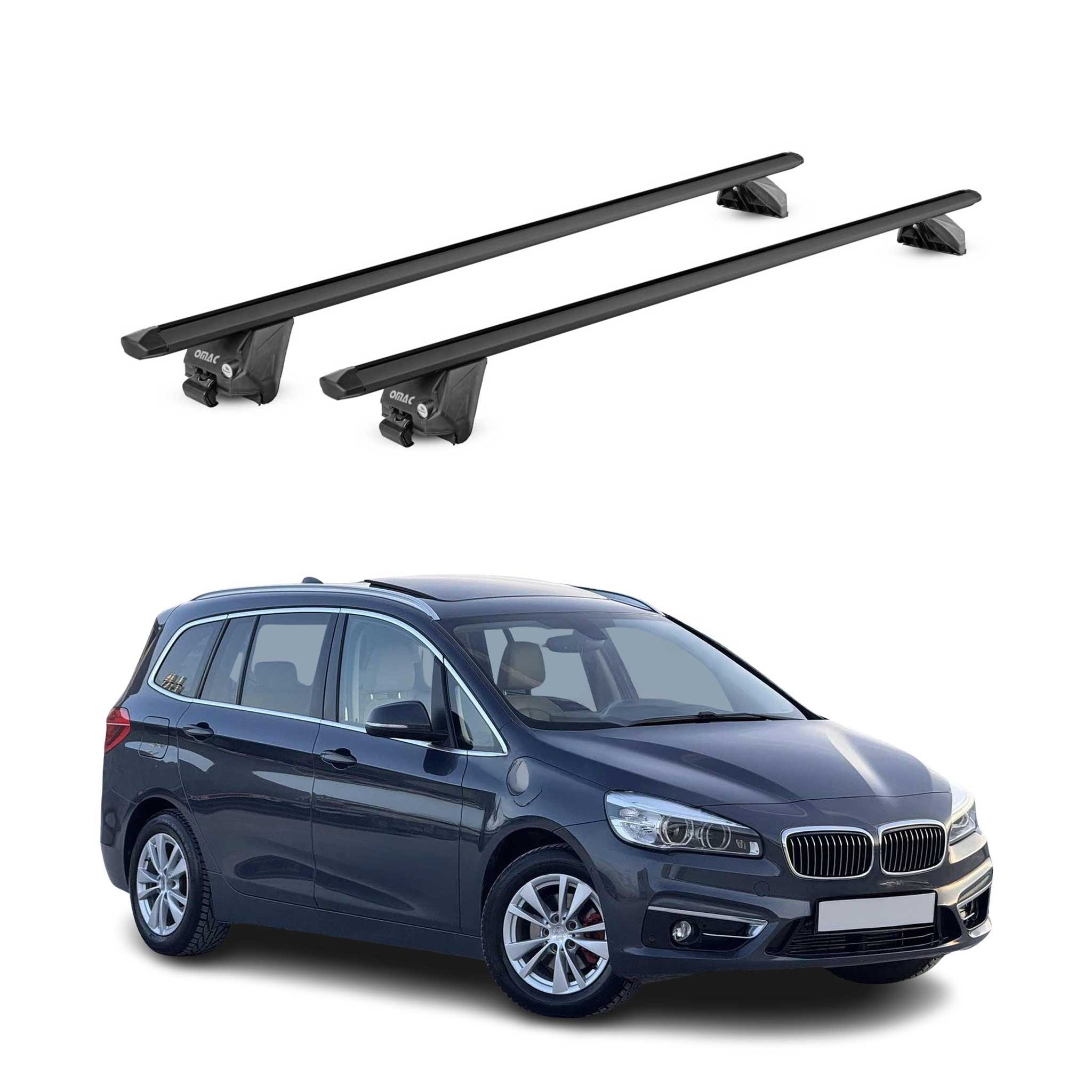 Roof Rack Cross Bars for BMW 2 Series F46 Gran Tourer 2014-2021 Alu Black 2x