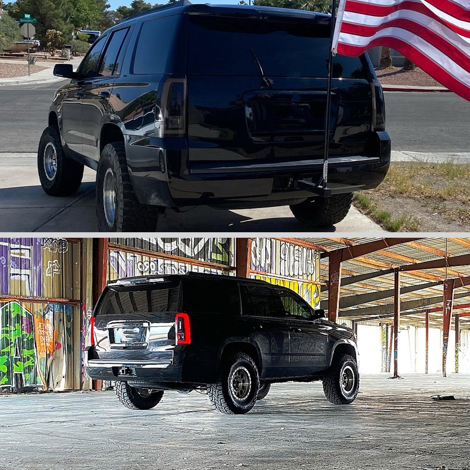 2015-2020 Chevy Tahoe/Suburban LS LT LTZ Premier LED Tail Lights Glossy Black