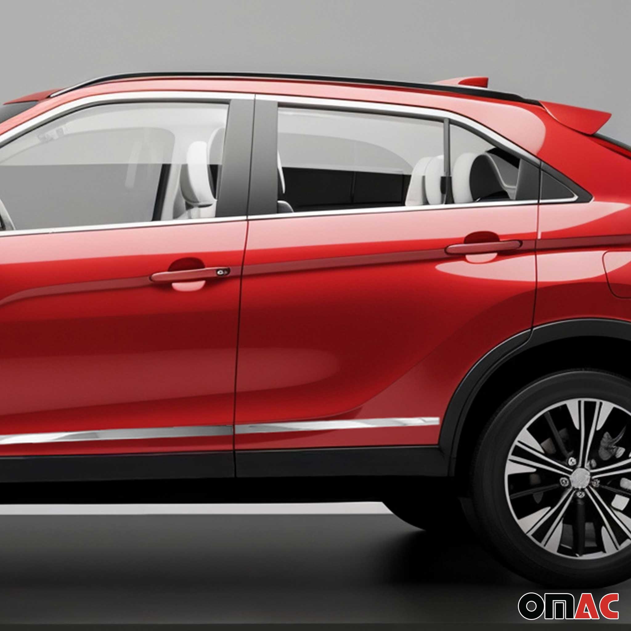 2018-2024 Mitsubishi Eclipse Cross Side Door Molding Trim Stainless Steel Silver 4x