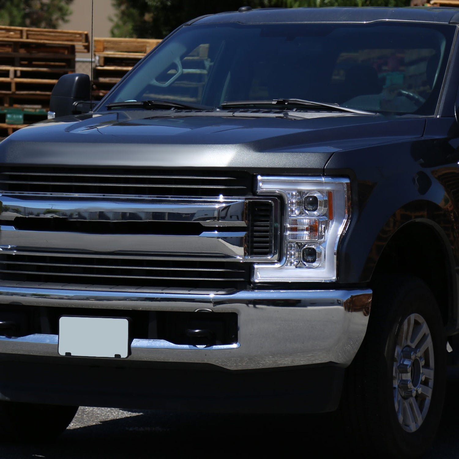 2017-2019 Ford F-250 F-350 F-450 F-550 LED C-Bar Projector Headlights Chrome