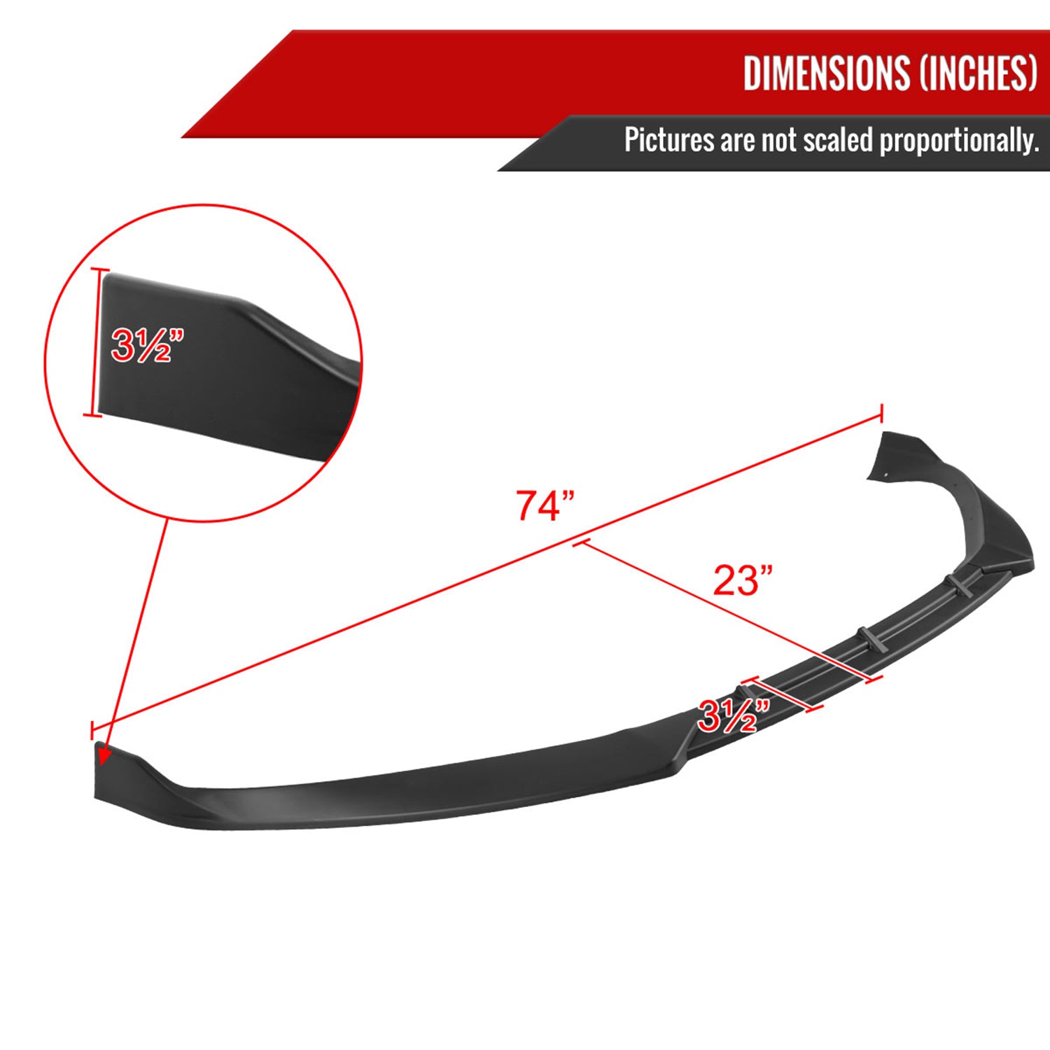 2016-2020 Tesla Model S Matte Black 3Pcs Front Bumper Lip Splitter Kit