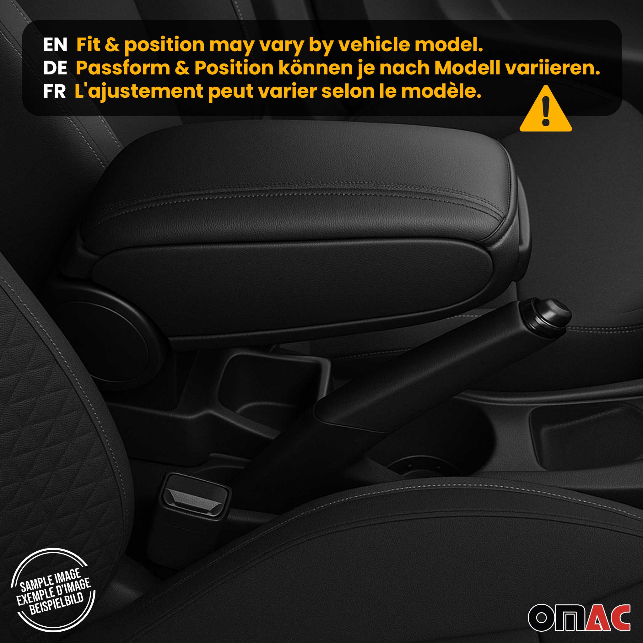 2012-2014 Ford Focus Black Center Console Armrest Plastic PU Leather 1Pc