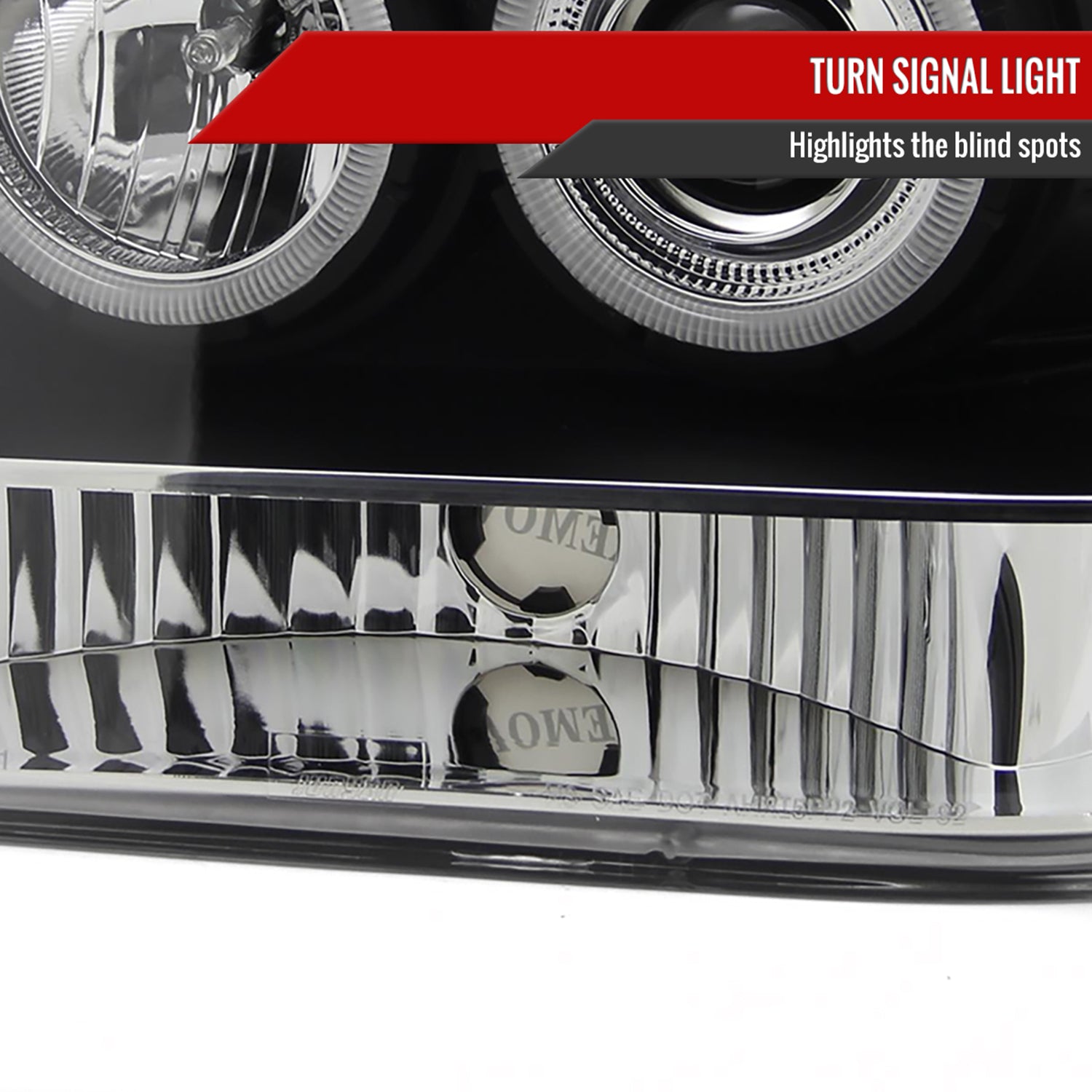 1993-1996 Jeep Grand Cherokee Dual Halo Projector Headlights Matt Black/Clear