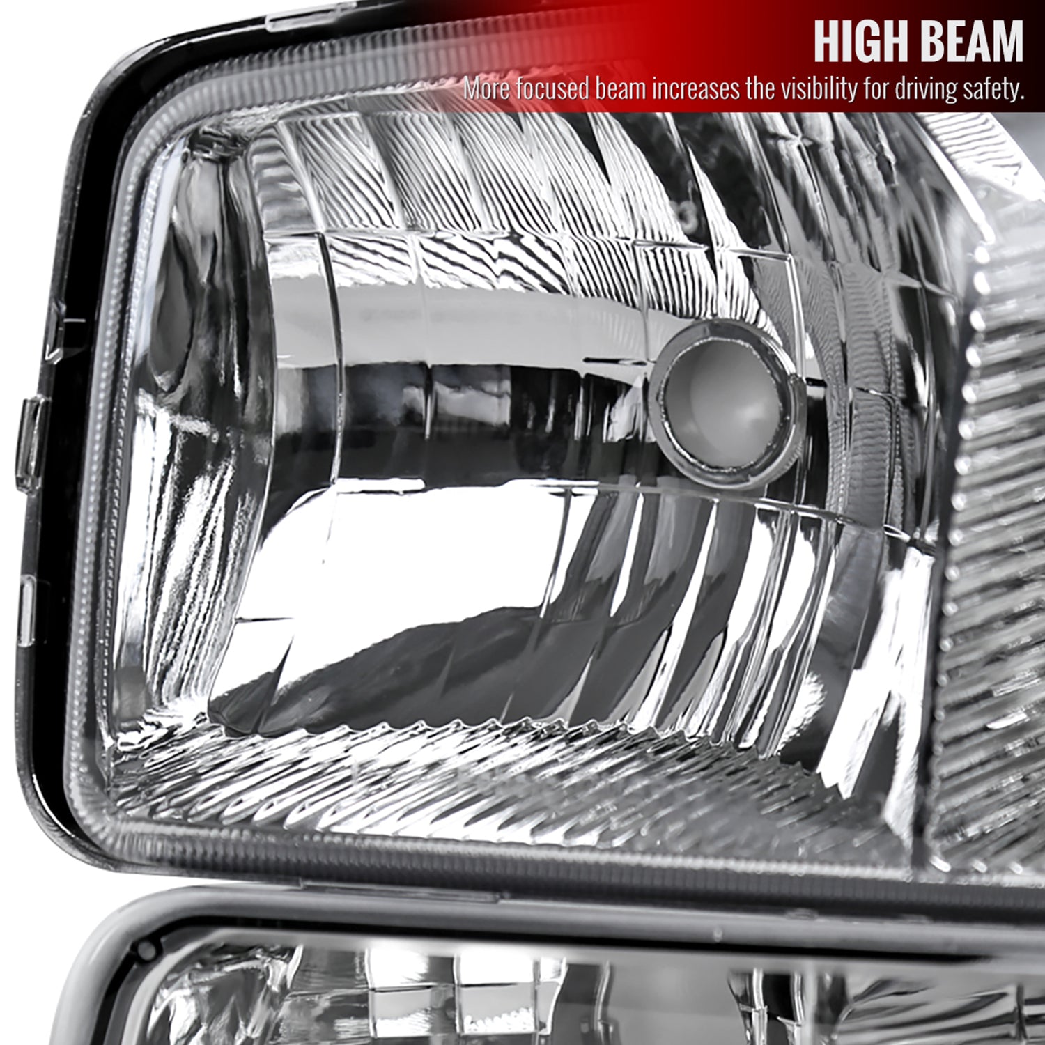 1999-2007 GMC Sierra/ Yukon/Yukon XL Factory Crystal Headlights Amber & Chrome