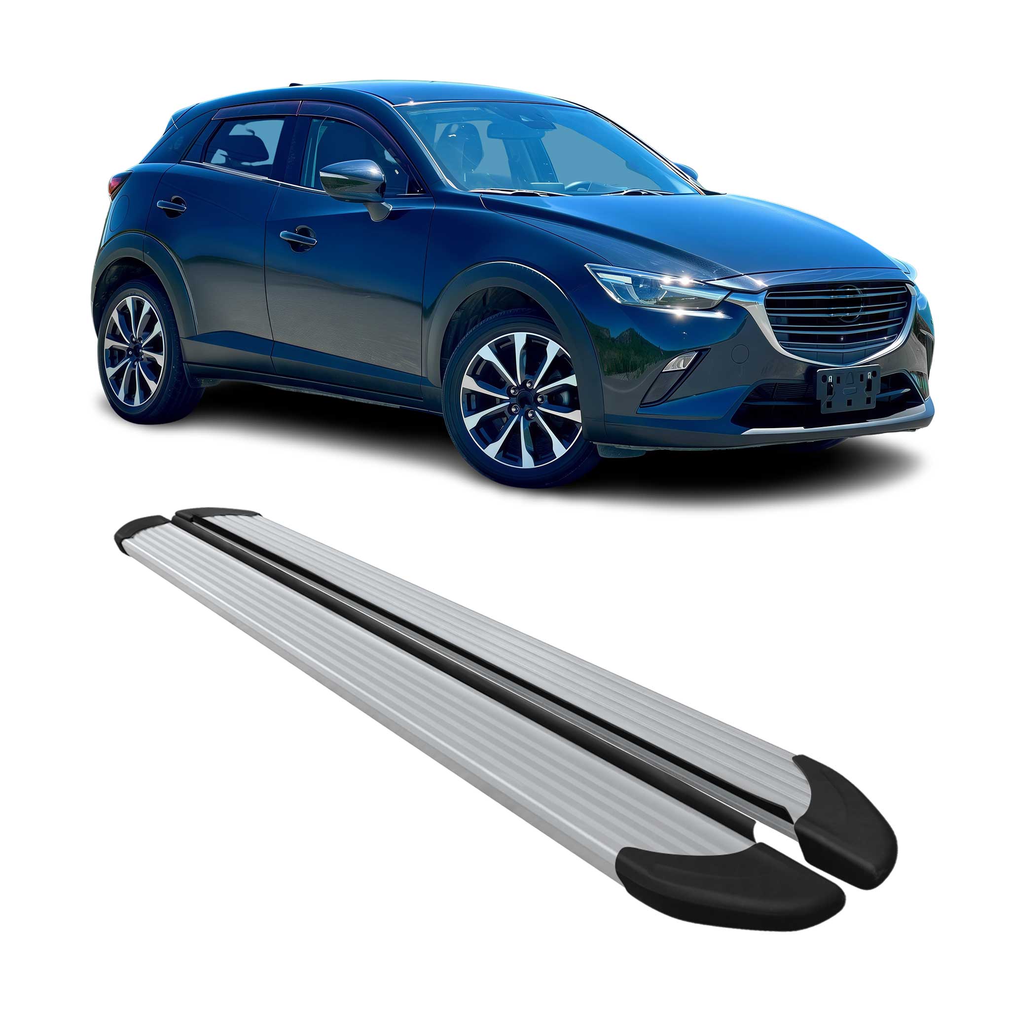 2016-2021 Mazda CX-3 Running Boards Side Steps Silver