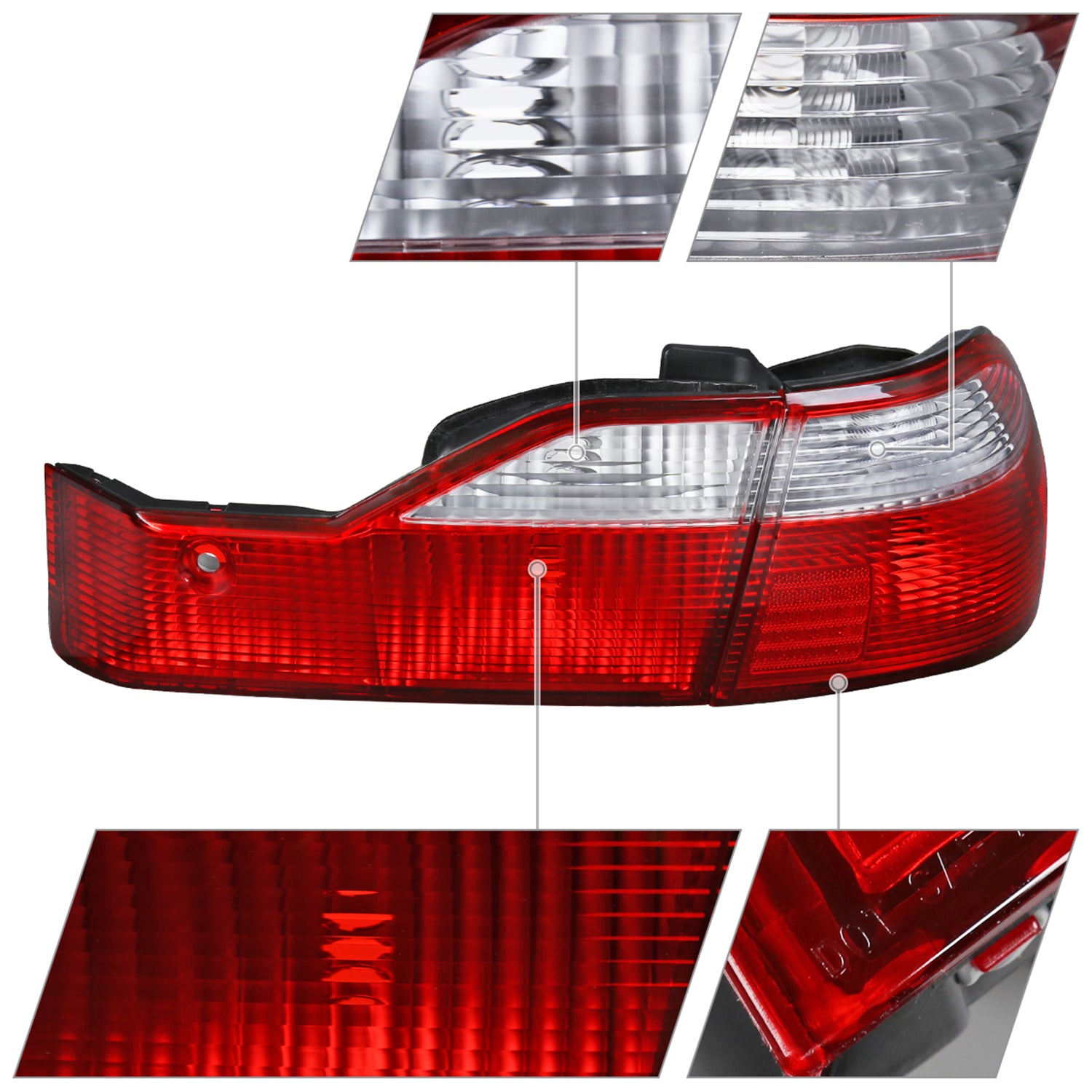 1998-2000 Honda Accord Sedan Red/Clear Tail Lights