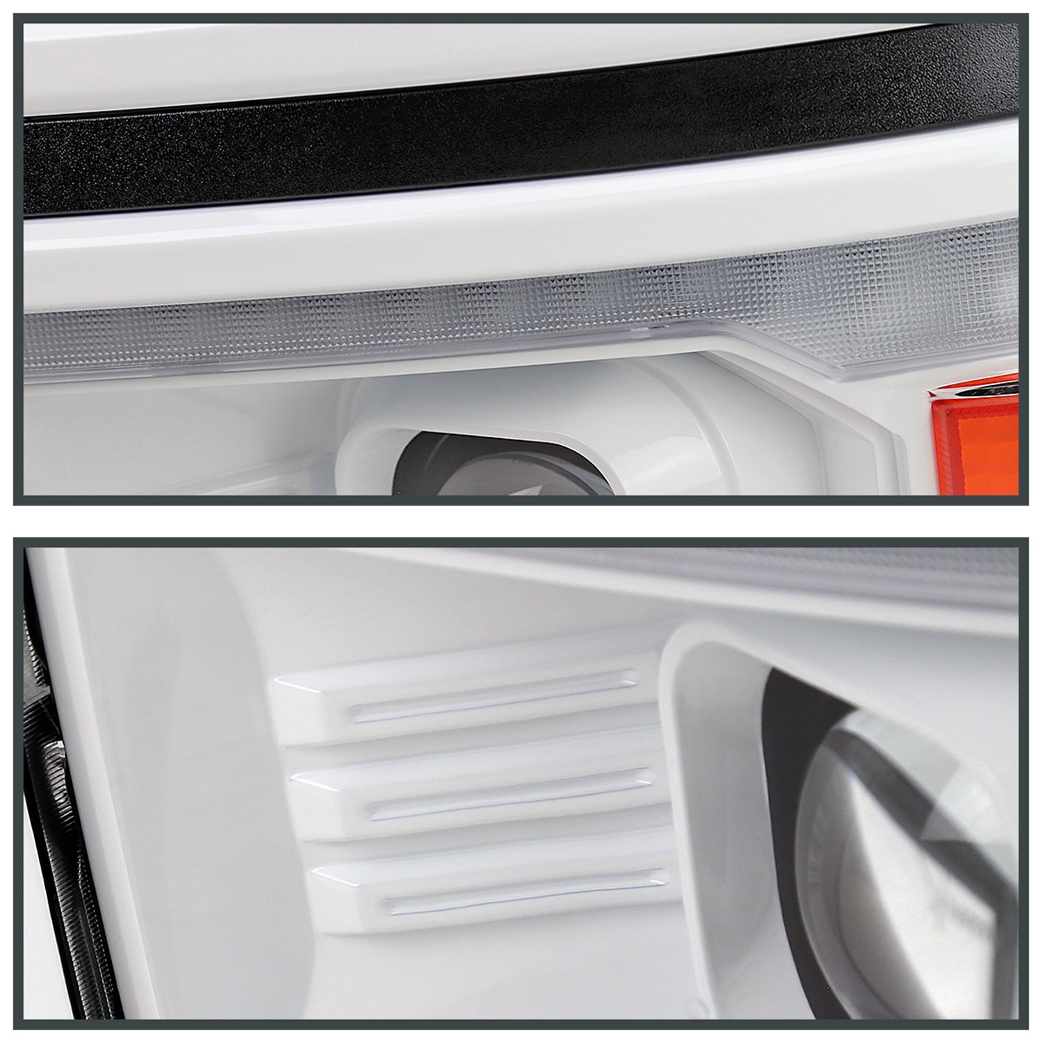 2014-2015 Chevy Silverado 1500 LED Bar Headlights White Housing/Black Trim