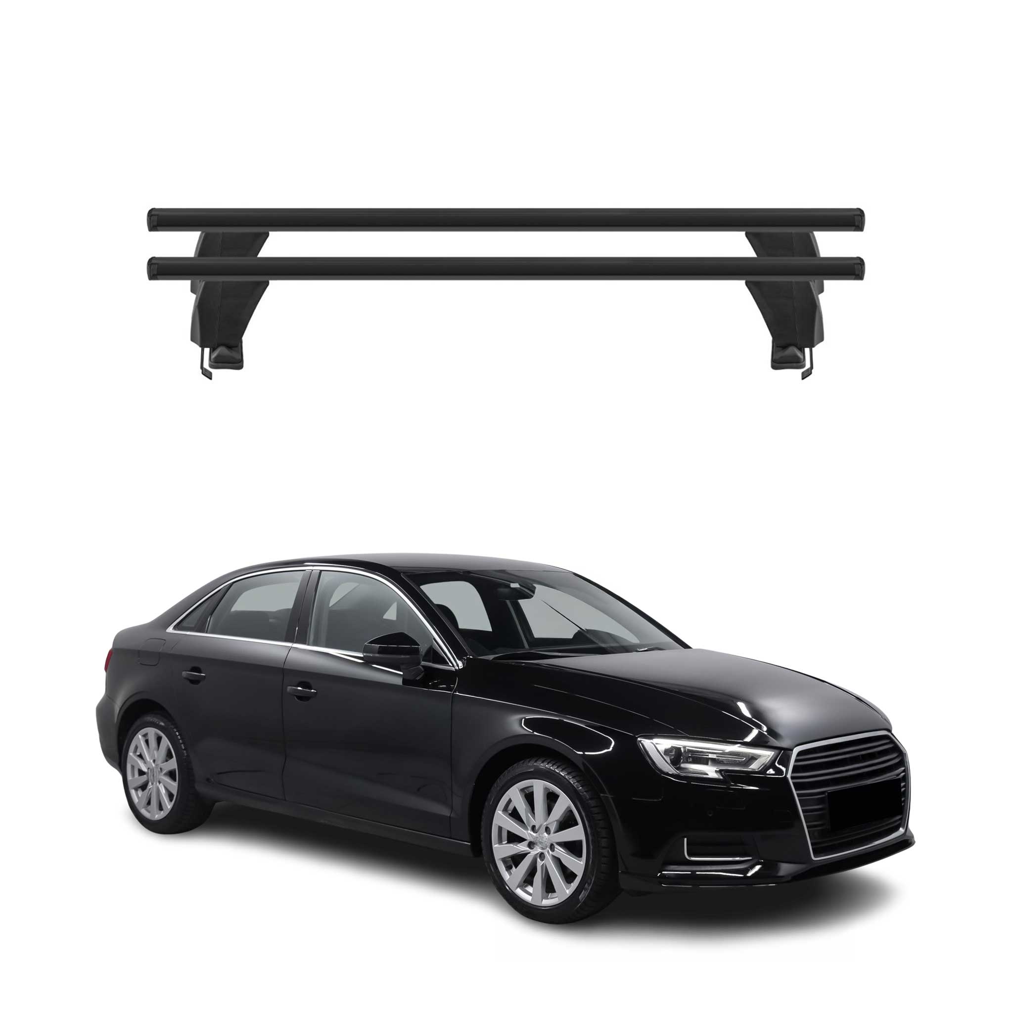 2015-2020 Audi A3 S3 Sedan Roof Rack Cross Bars Black Aluminium