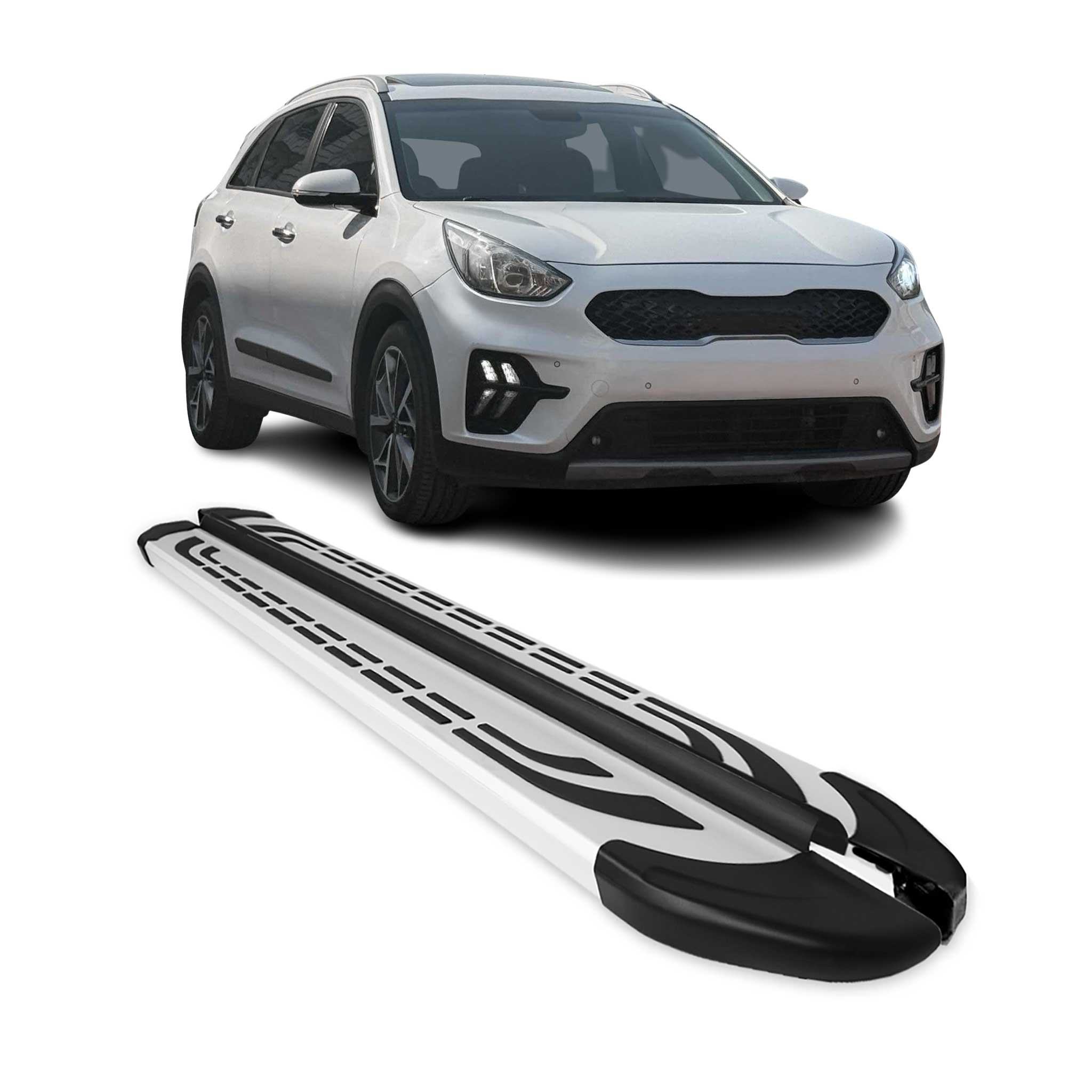 2017-2022 Kia Niro Running Boards Side Steps Silver