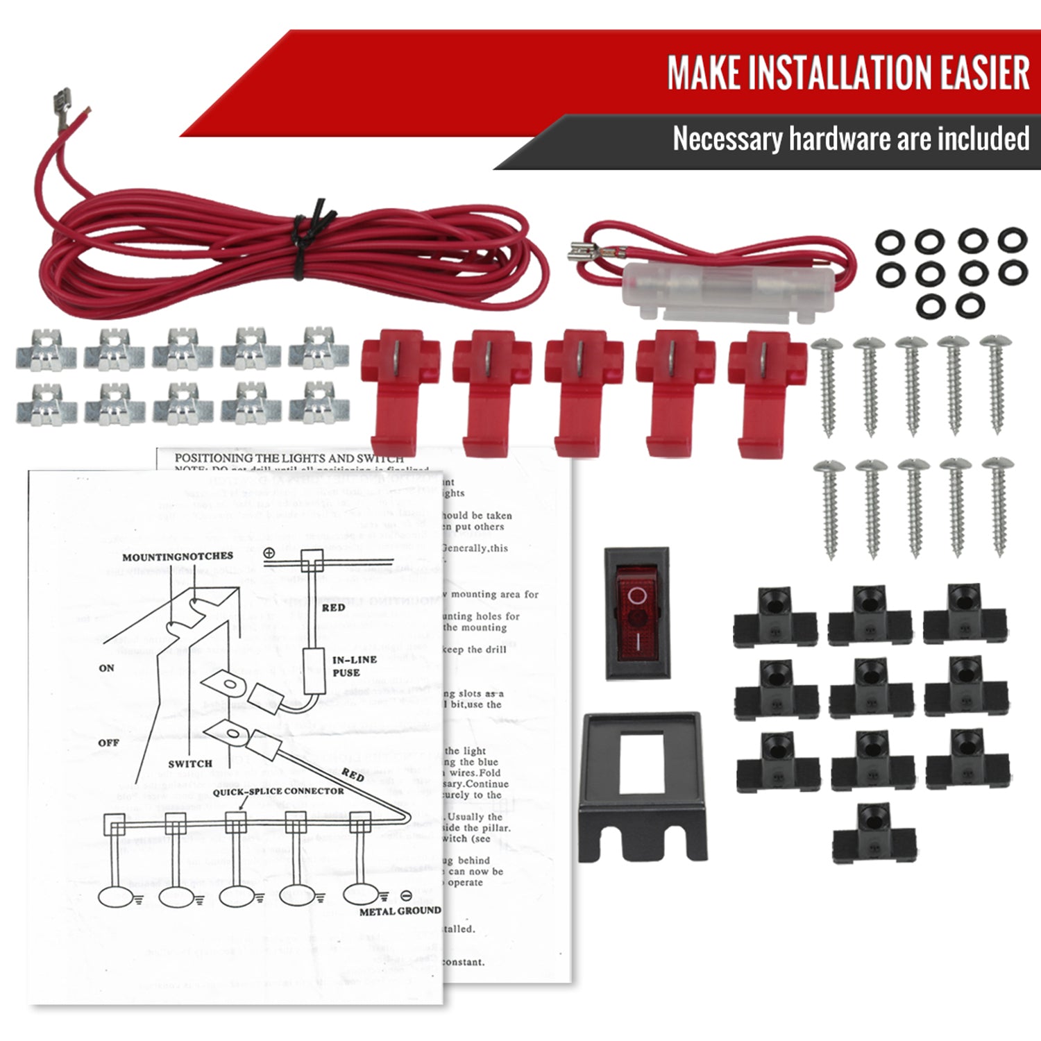 Universal 3PC Set Roof Cab Amber LED Lights Black Housing/Clear Lens