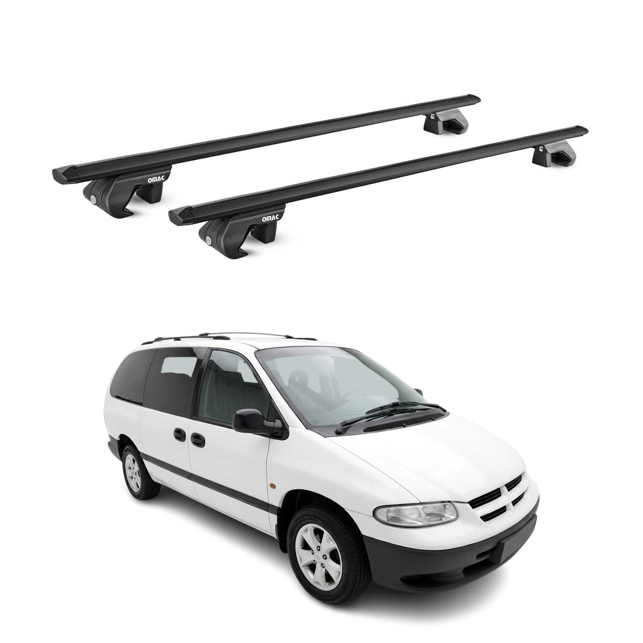 Roof Rack Cross Bars for Chrysler Voyager 1996-2000 Aluminium Grey 2 Pcs