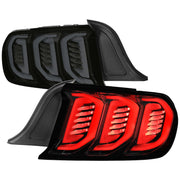 2015-2023 Ford Mustang Sequential Signal LED Tail Lights Glossy Black/Smoke