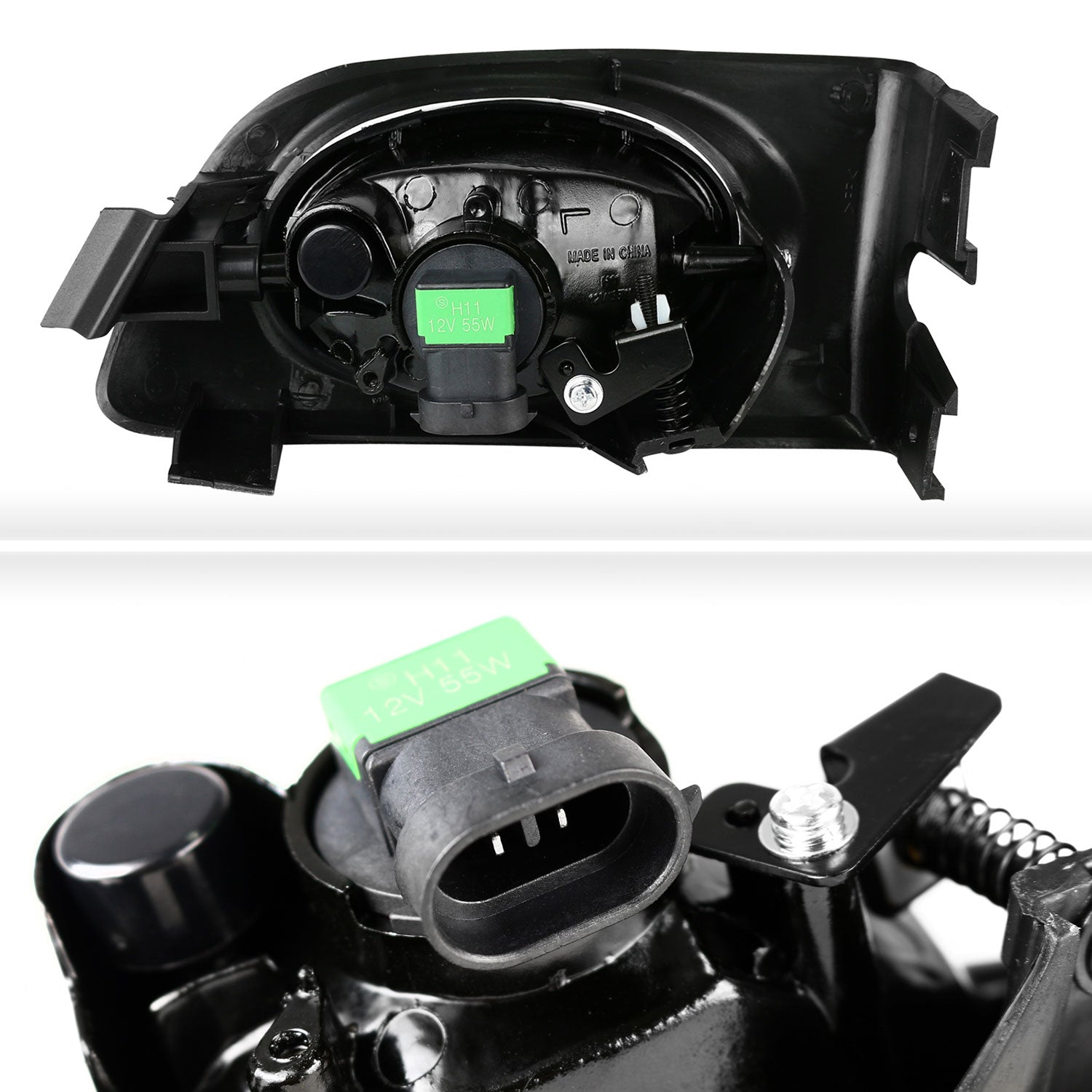 2001-2003 Honda Civic Coupe/Sedan 12V/55W H11 Fog Lights Kit Chrome/Yellow