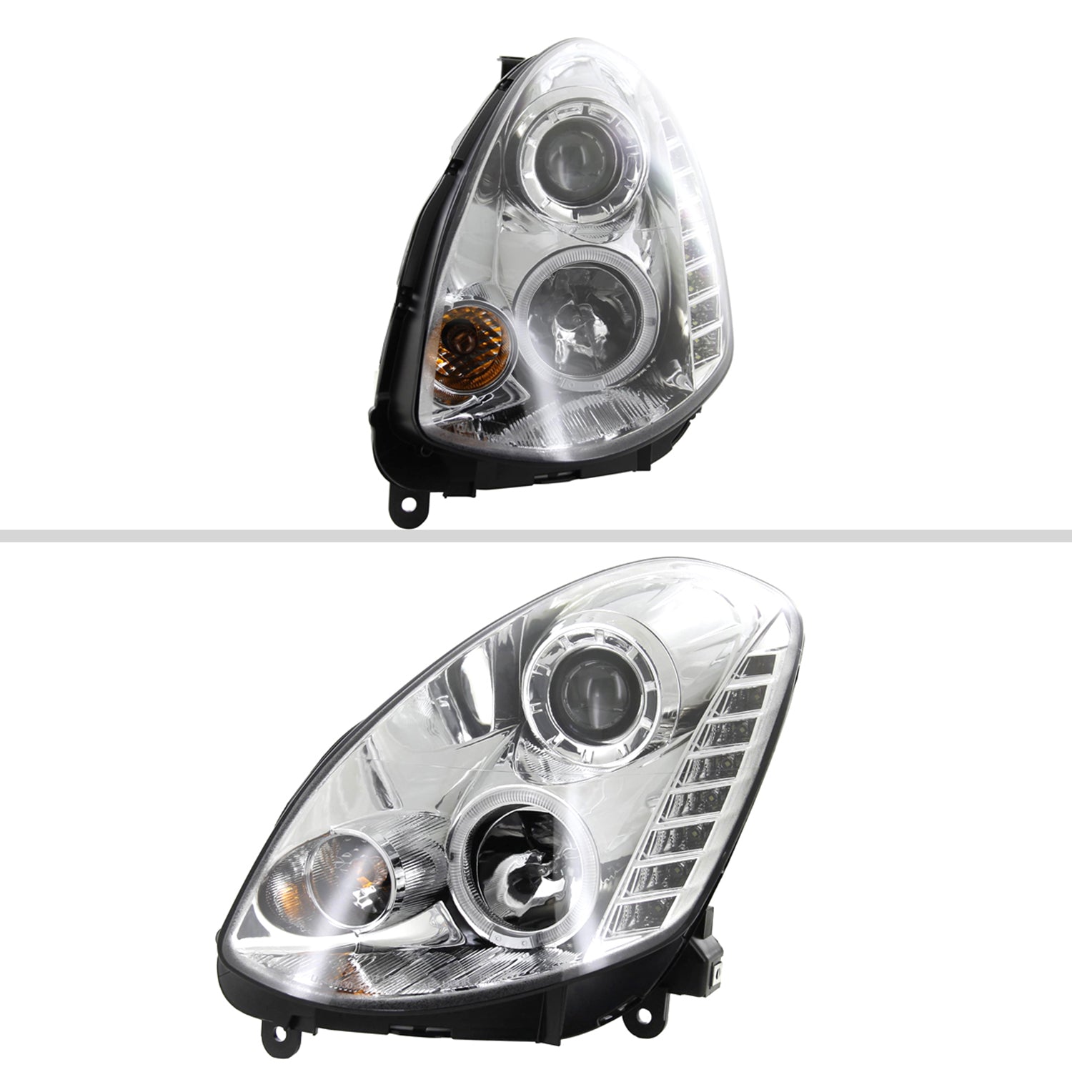 2005-2006 Infiniti G35 Sedan Halo Projector Headlights Chrome/Clear Lens