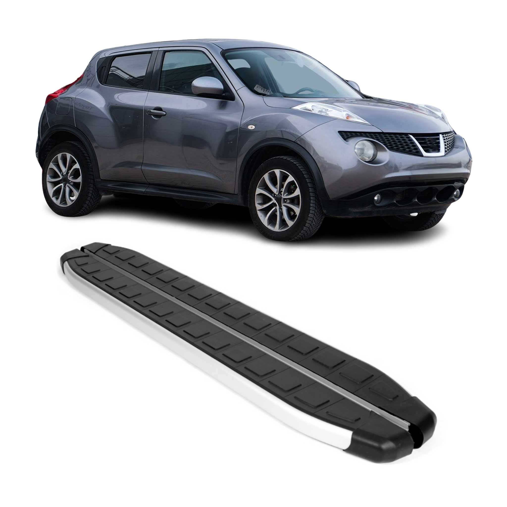 2011-2018 Nissan Juke Running Boards Side Steps Silver & Black
