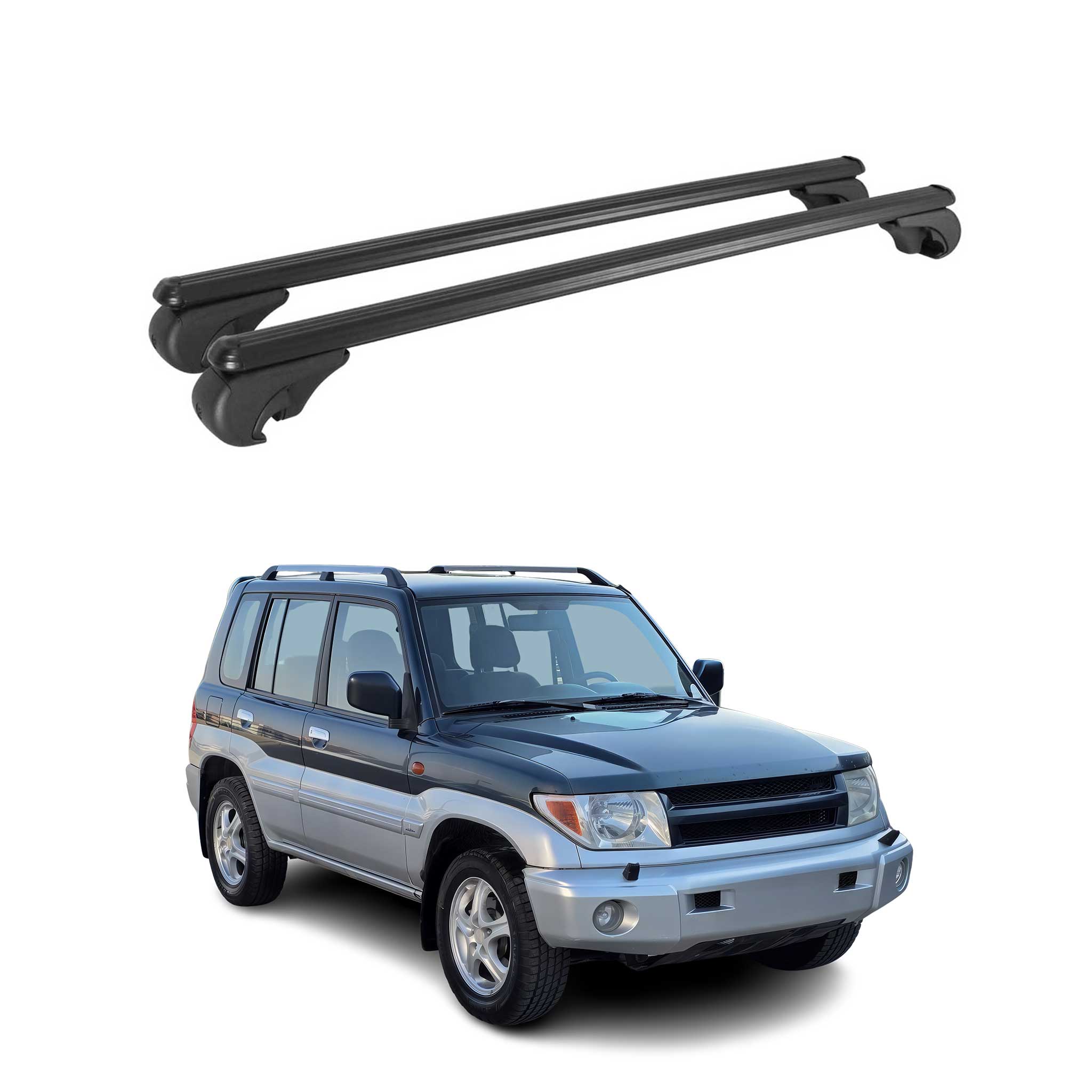 Roof Rack Cross Bars Carrier for Mitsubishi Montero 2001-2006 TÜV Black 2Pcs