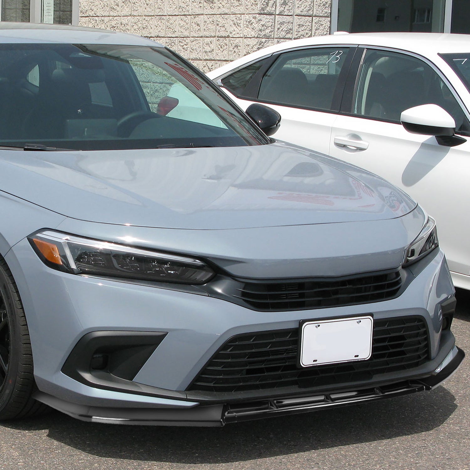 2017-2021 Honda Civic Si Glossy Black 3Pcs Front Bumper Lip Spoiler Kit