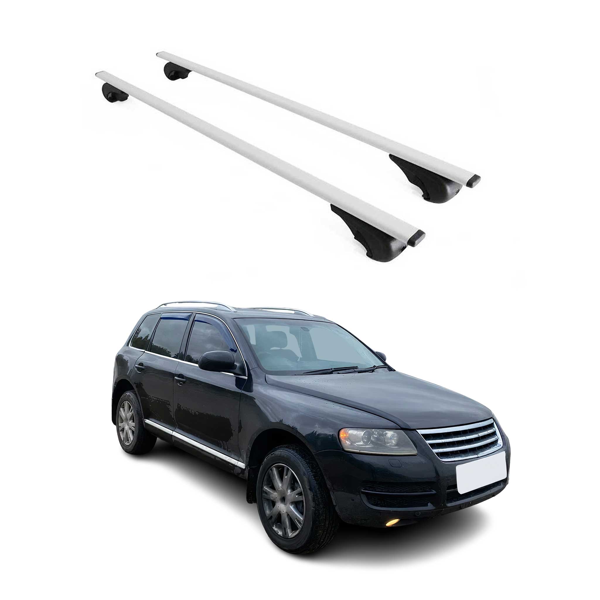 2004-2010 VW Touareg Roof Rack Cross Bars Silver