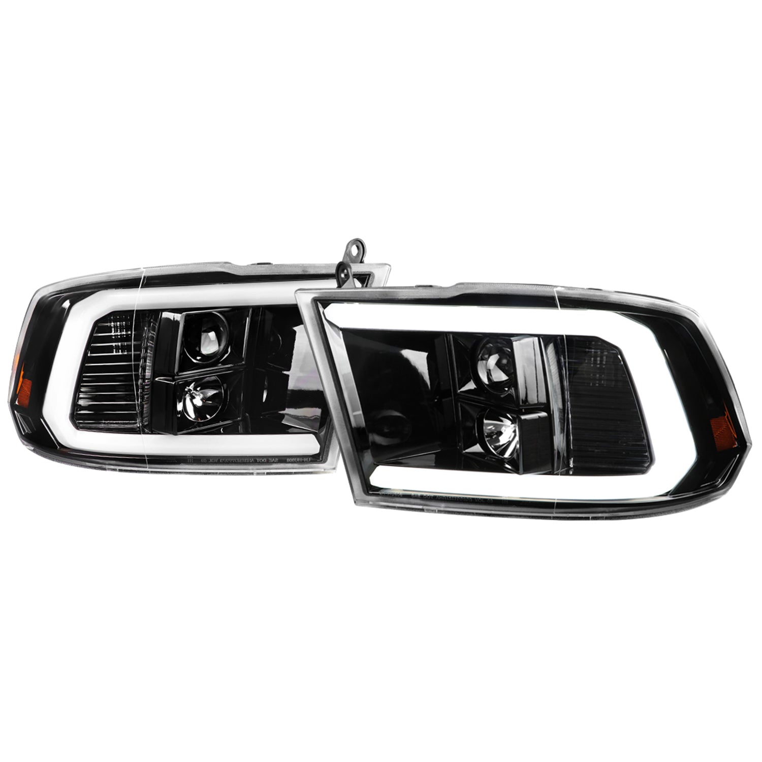 2009-2018 Dodge RAM 1500 / RAM 2500 3500 LED C-Bar Headlights Jet Black