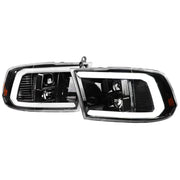 2009-2018 Dodge RAM 1500 / RAM 2500 3500 LED C-Bar Headlights Jet Black