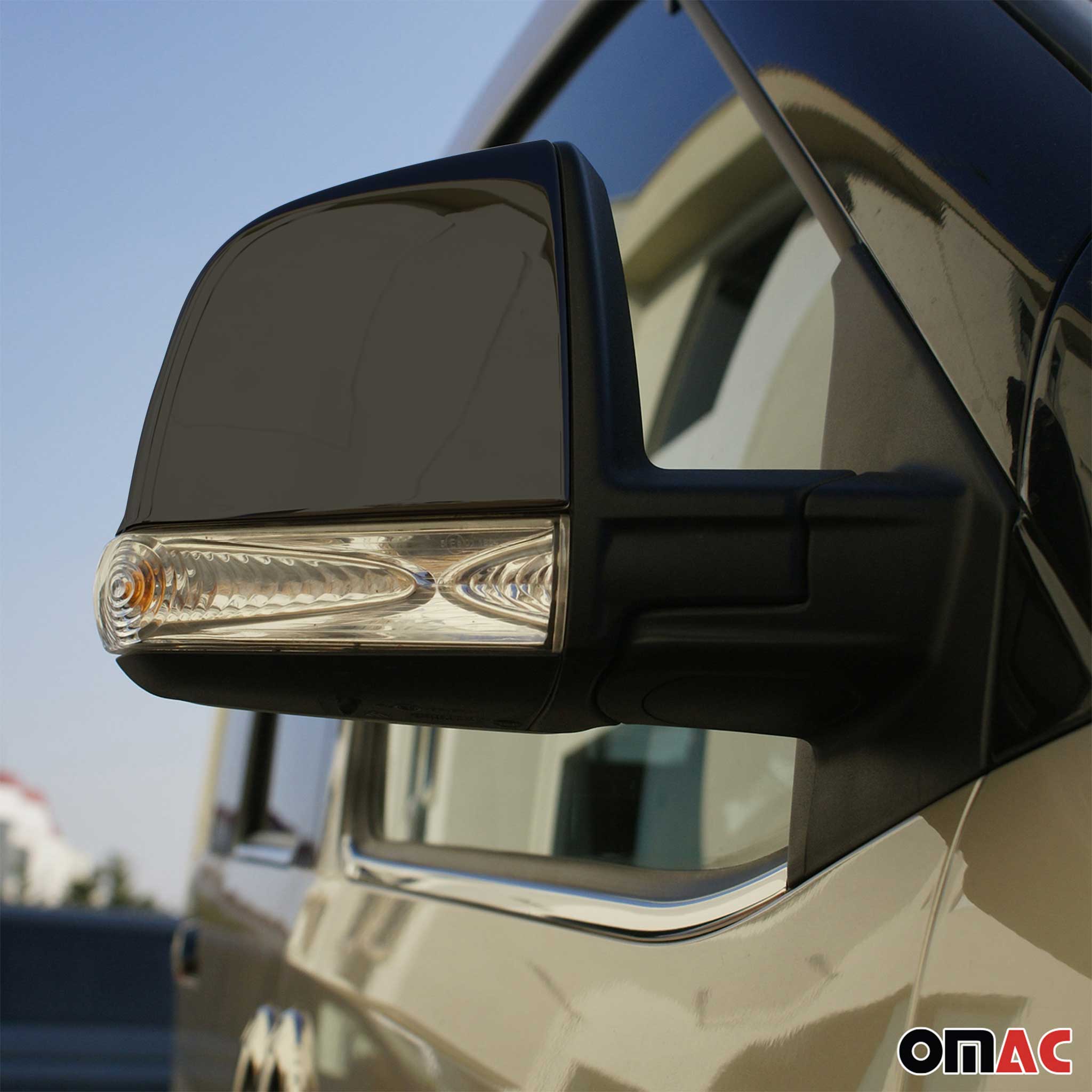 Side Mirror Cover Caps fits RAM ProMaster City 2015-2022 ABS Chrome Dark 2Pcs
