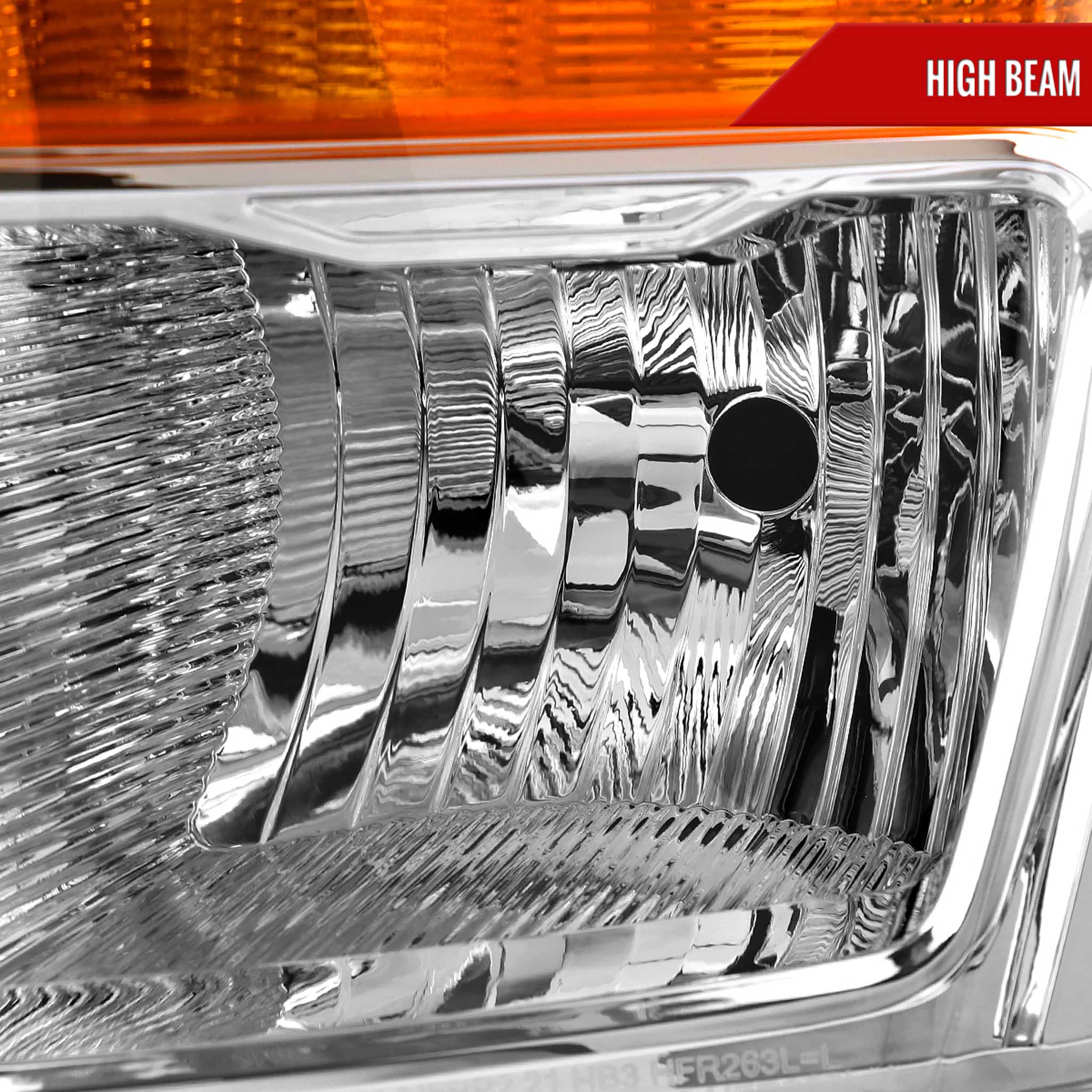 For Ford F-150 2021-2023 Factory Style Headlight (Chrome Housing / Clear Lens )