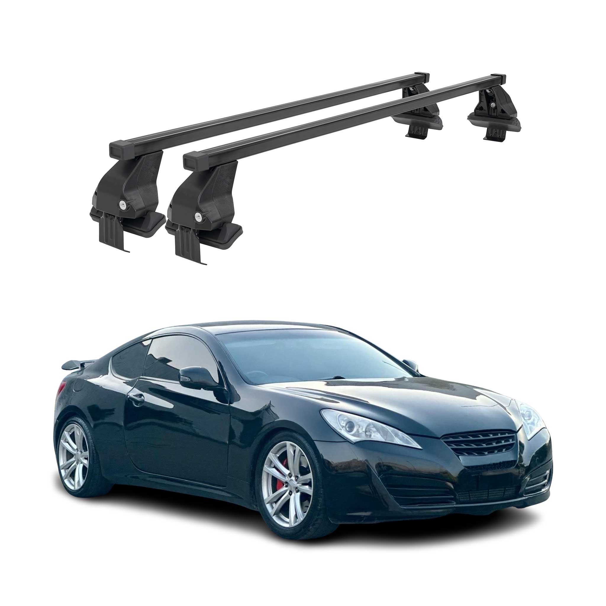 2009-2014 Hyundai Genesis Roof Rack Cross Bars Black