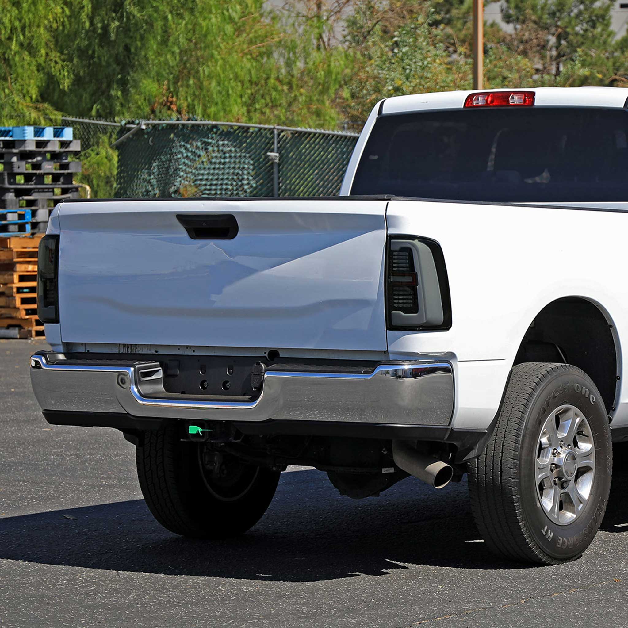 For Dodge RAM 2500/3500 2019-2024 LED Sequential Signal Tail Lights Glossy Black Housing Dark Smoked Lens