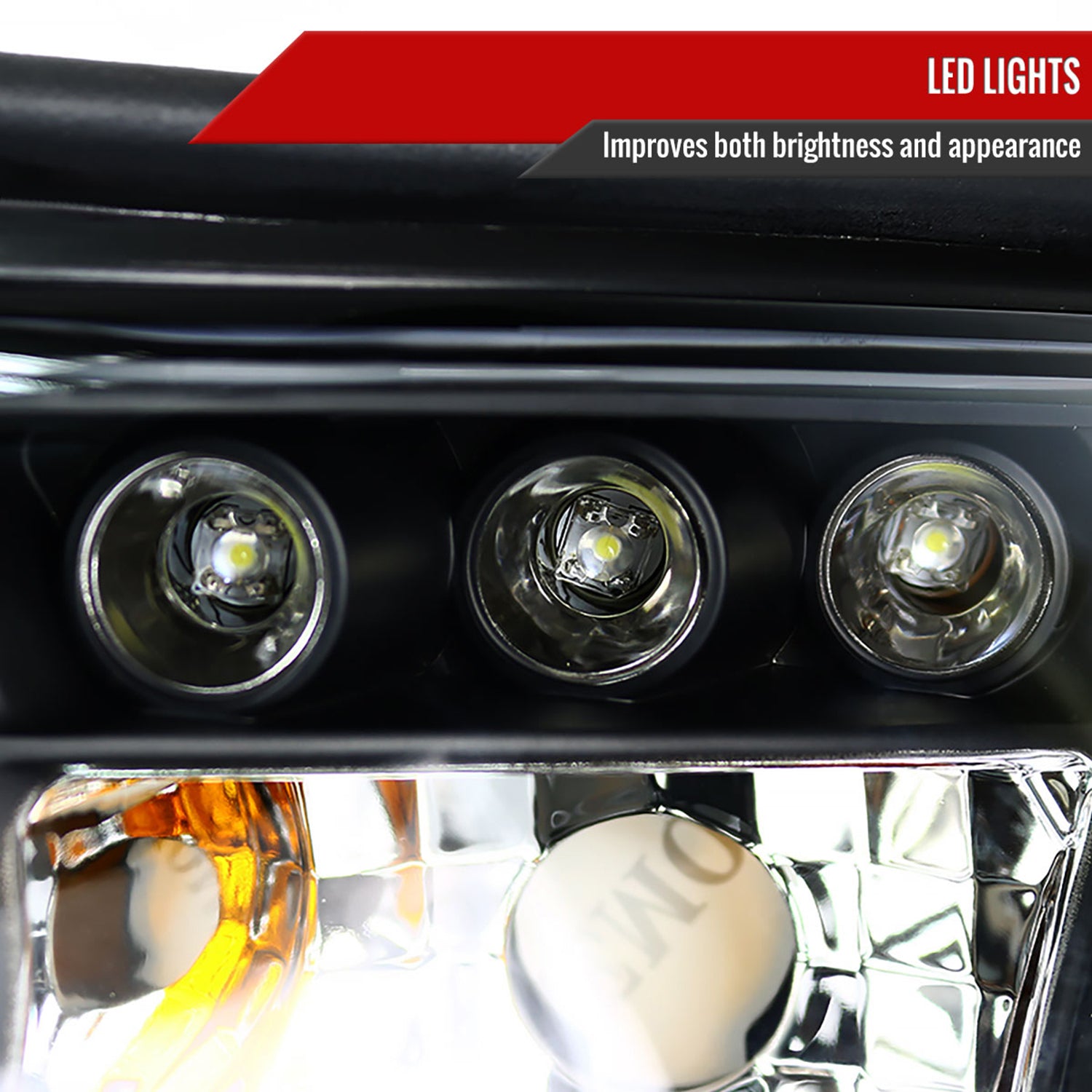 1994-1998 Ford Mustang Dual Halo Projector Headlights Matte Black/Clear Lens