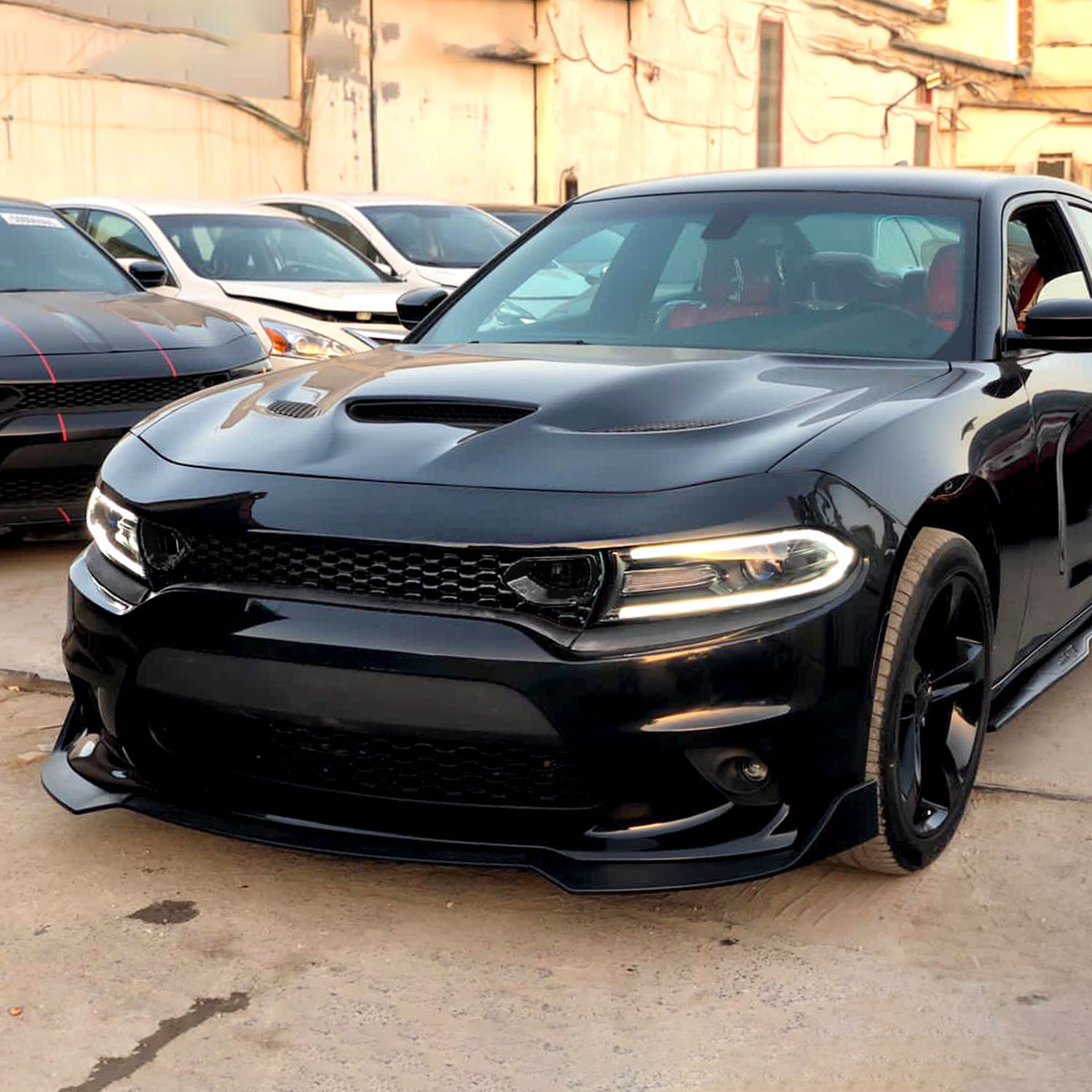 2015-2022 Dodge Charger SRT/RT/GT/ Black Dual Snorkel Front Upper Grille