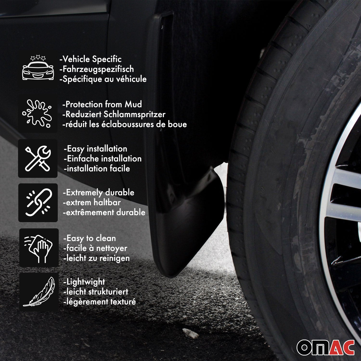 Front & Rear Mud Flaps Set for Toyota Camry XV80 2023-26 Mud Guards Splash 4 Pcs