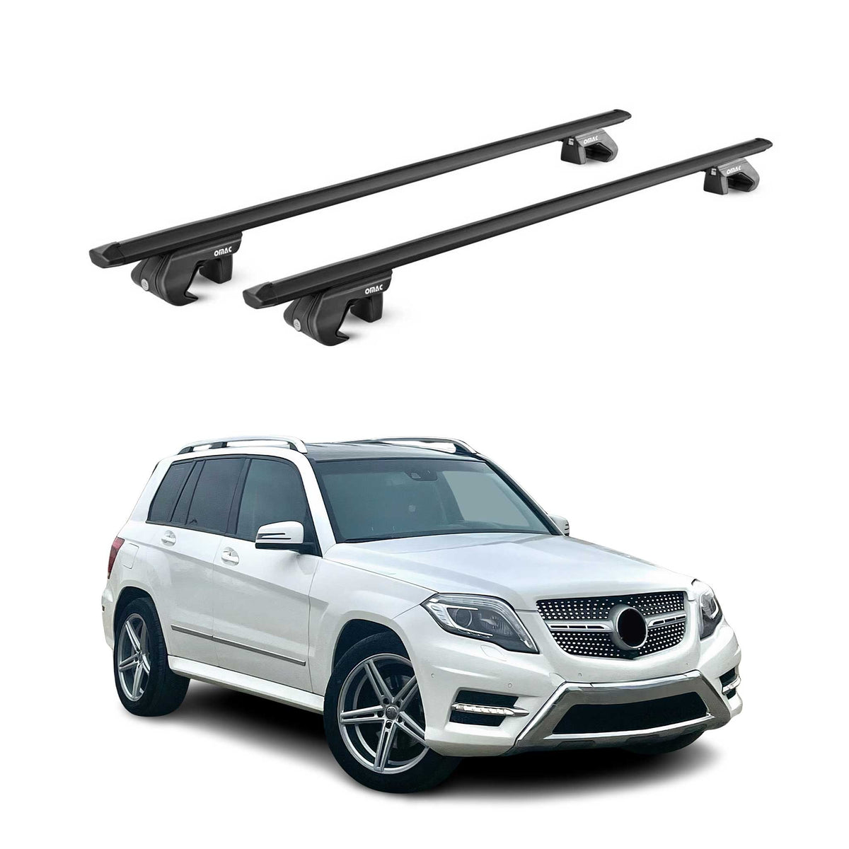 2009-2015 Mercedes GLK Class X204 Roof Rack Cross Bars Black