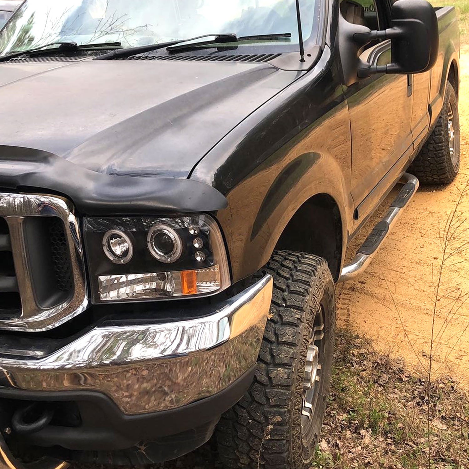 1999-2004 Ford Excursion F-250 F-350 F-450 F-550 Dual Halo Headlights Black