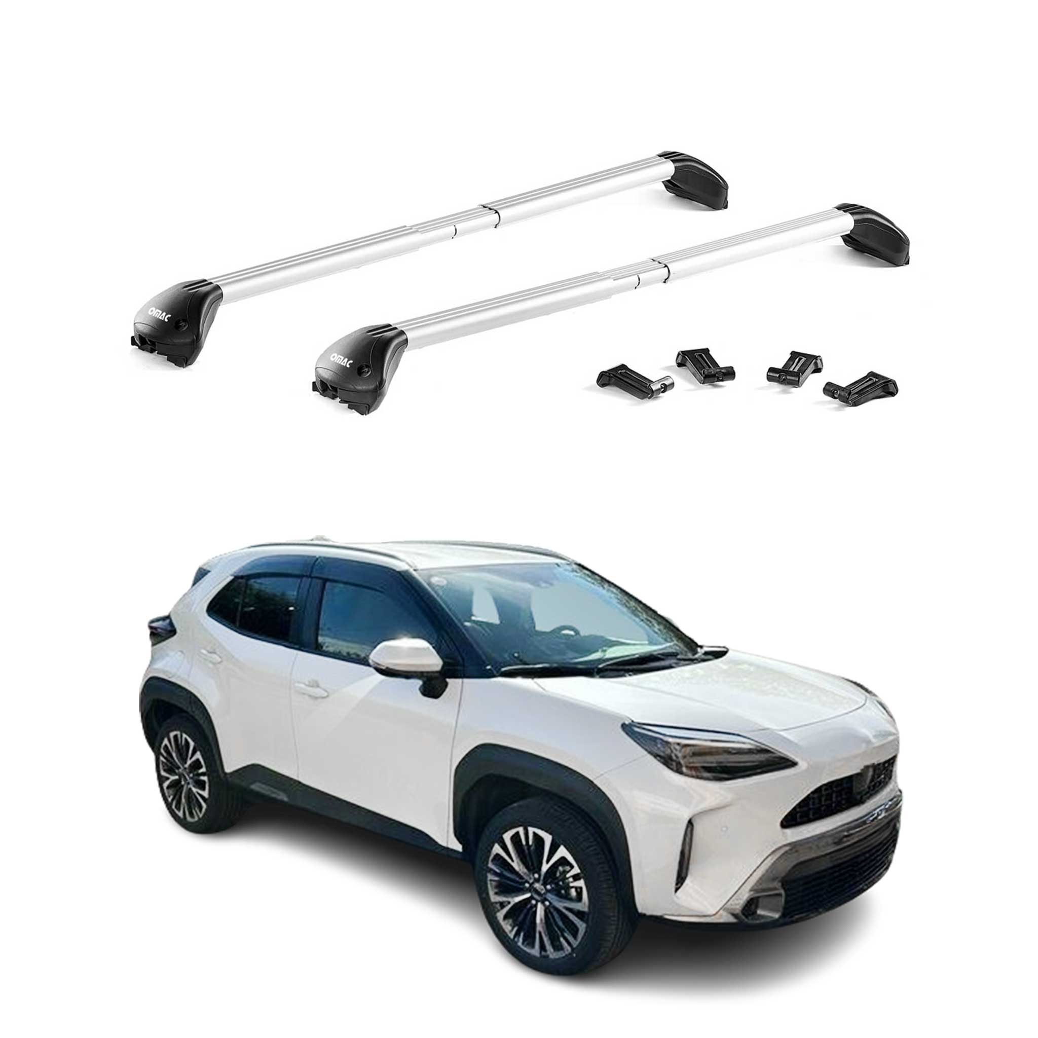 Roof Rack Cross Bars Luggage Carrier for Kia Soul 2014-2019 Alu Grey 2x