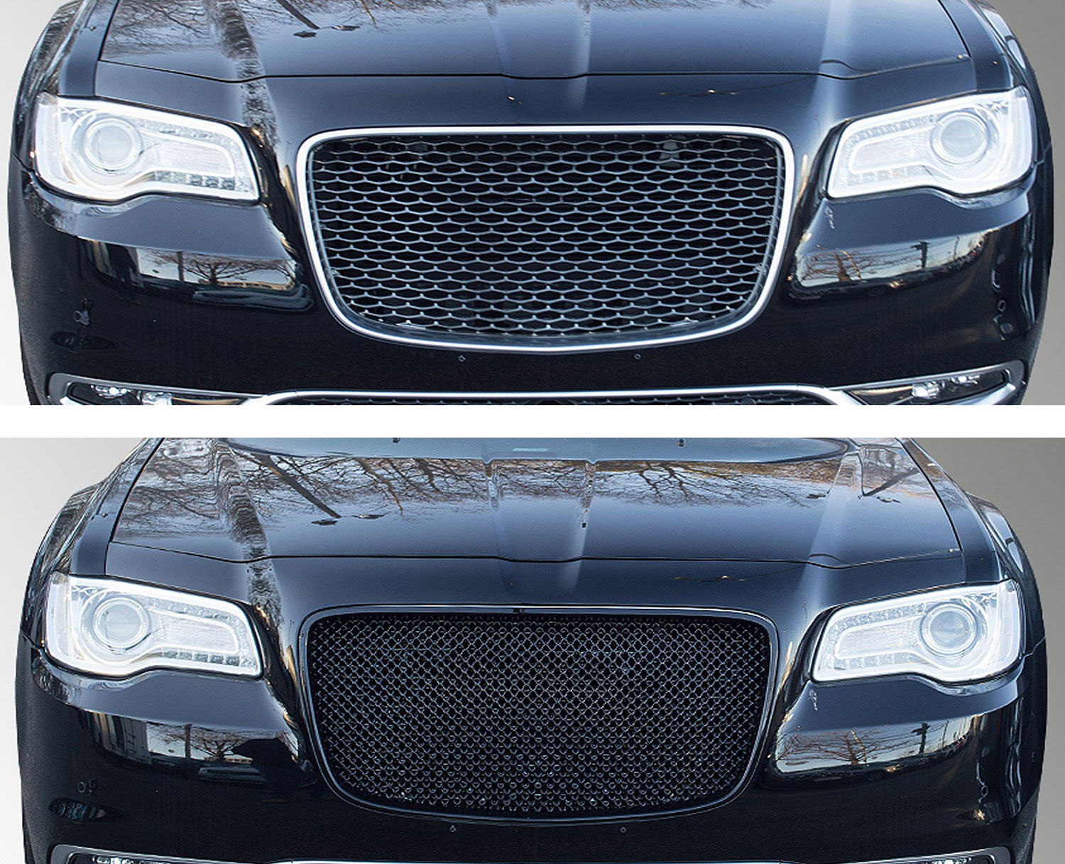 2015-2023 Chrysler 300 Grille Overlay Gloss Black 1Pcs ABS Plastic