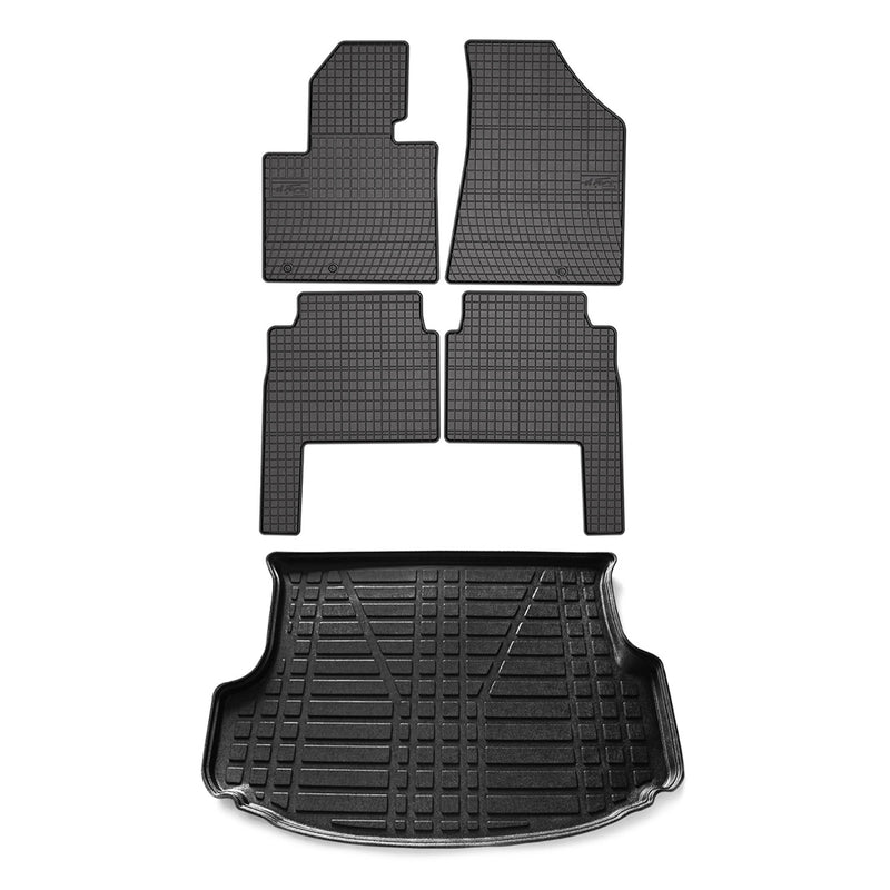 2011-2013 Kia Sorento Floor Mats & Cargo Liner Full Set All Weather Black