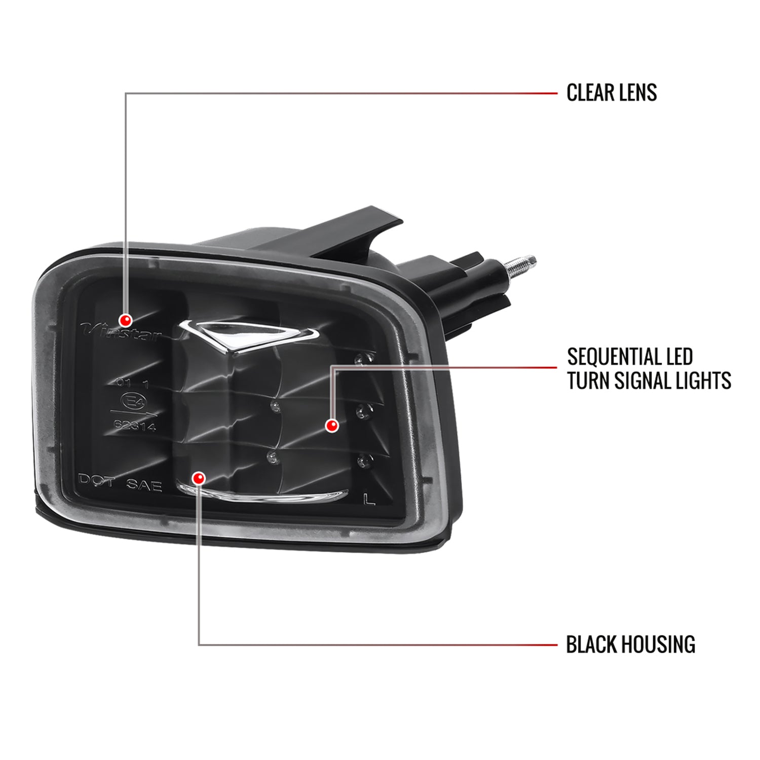 2015-2021 Subaru WRX / WRX STI Front Bumper LED Turn Signal Lights Matt Black