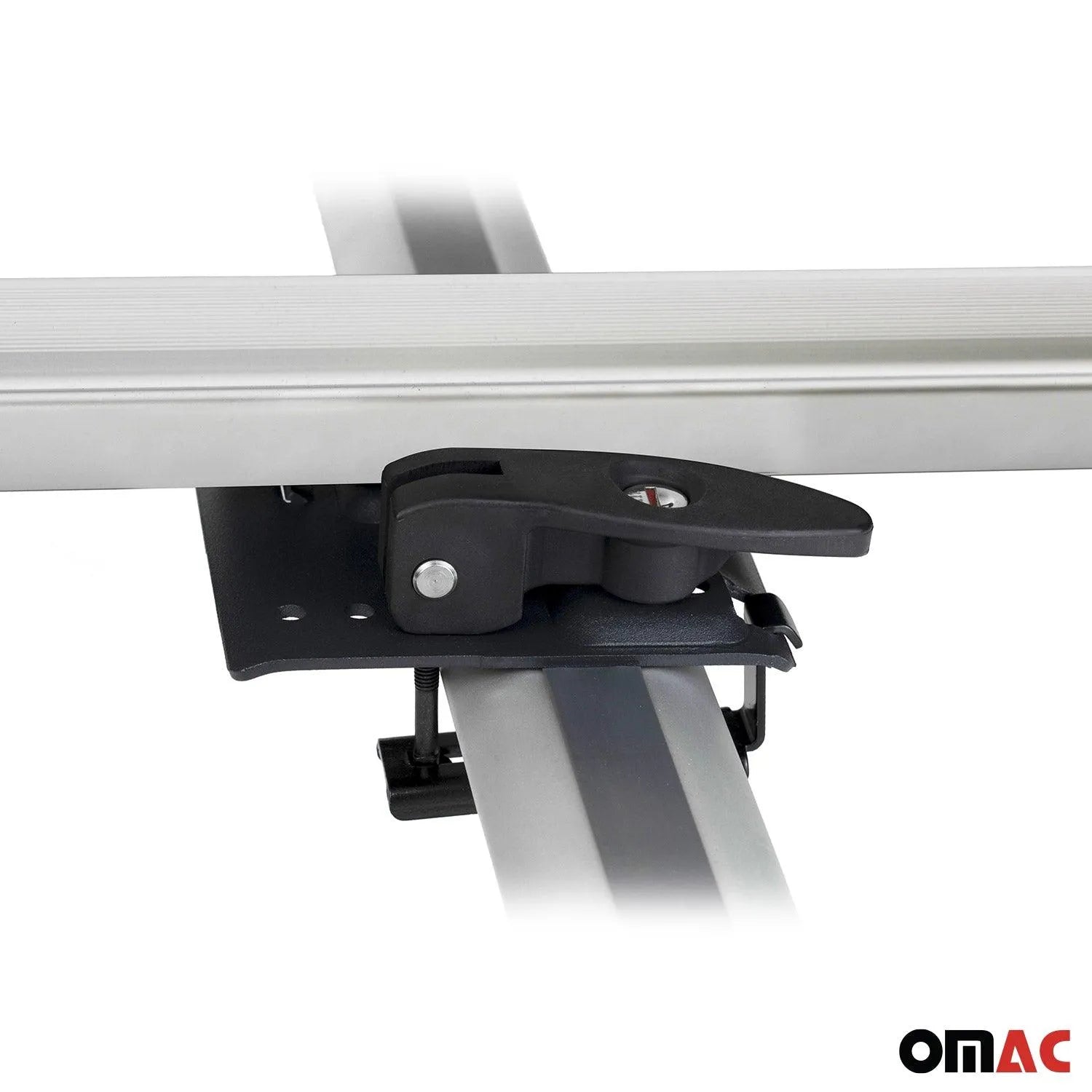 Bike Carrier Roof Rail Rack Cross Bars Luggage 47" Silver Aluminum Set