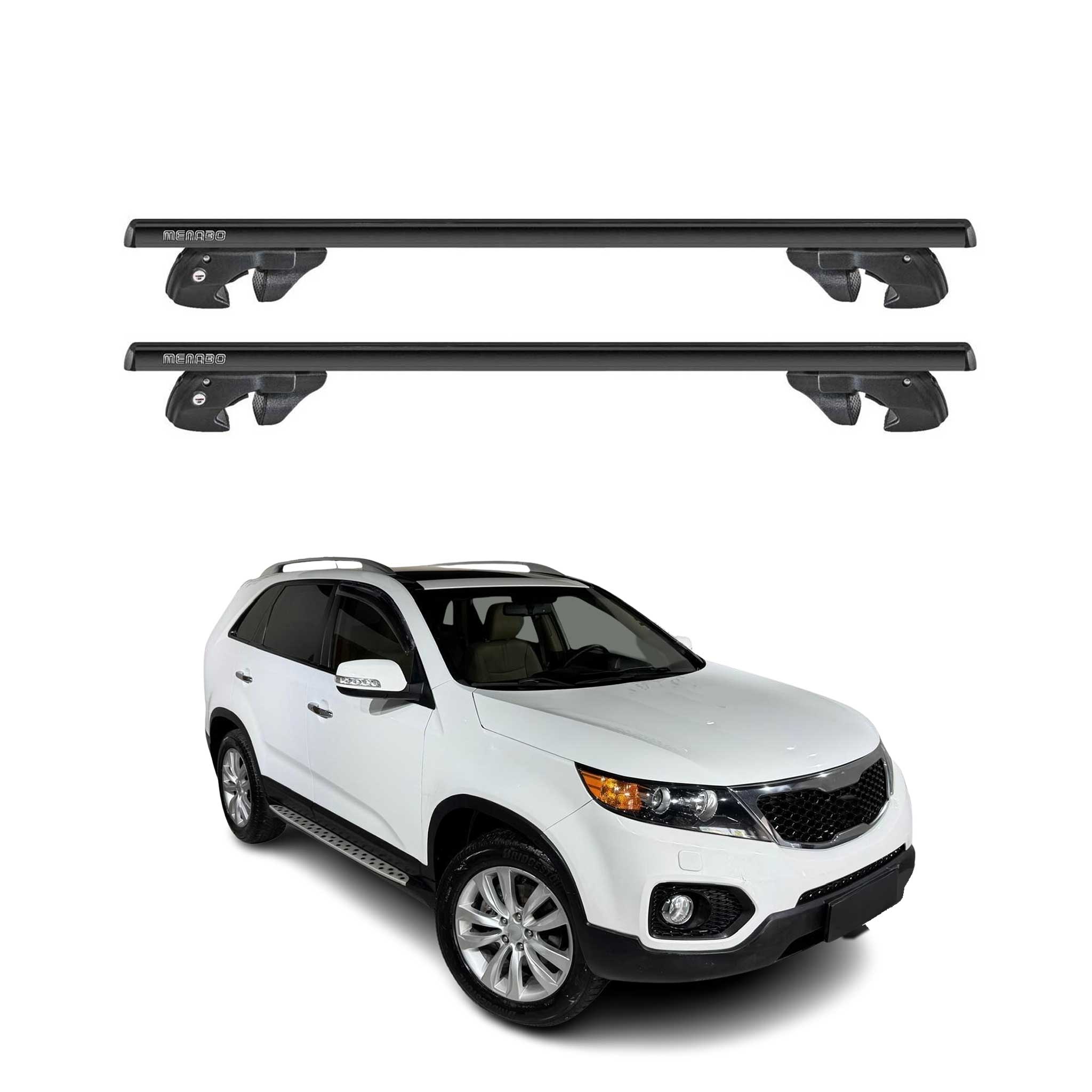 2011-2013 Kia Sorento Roof Rack Cross Bars Black