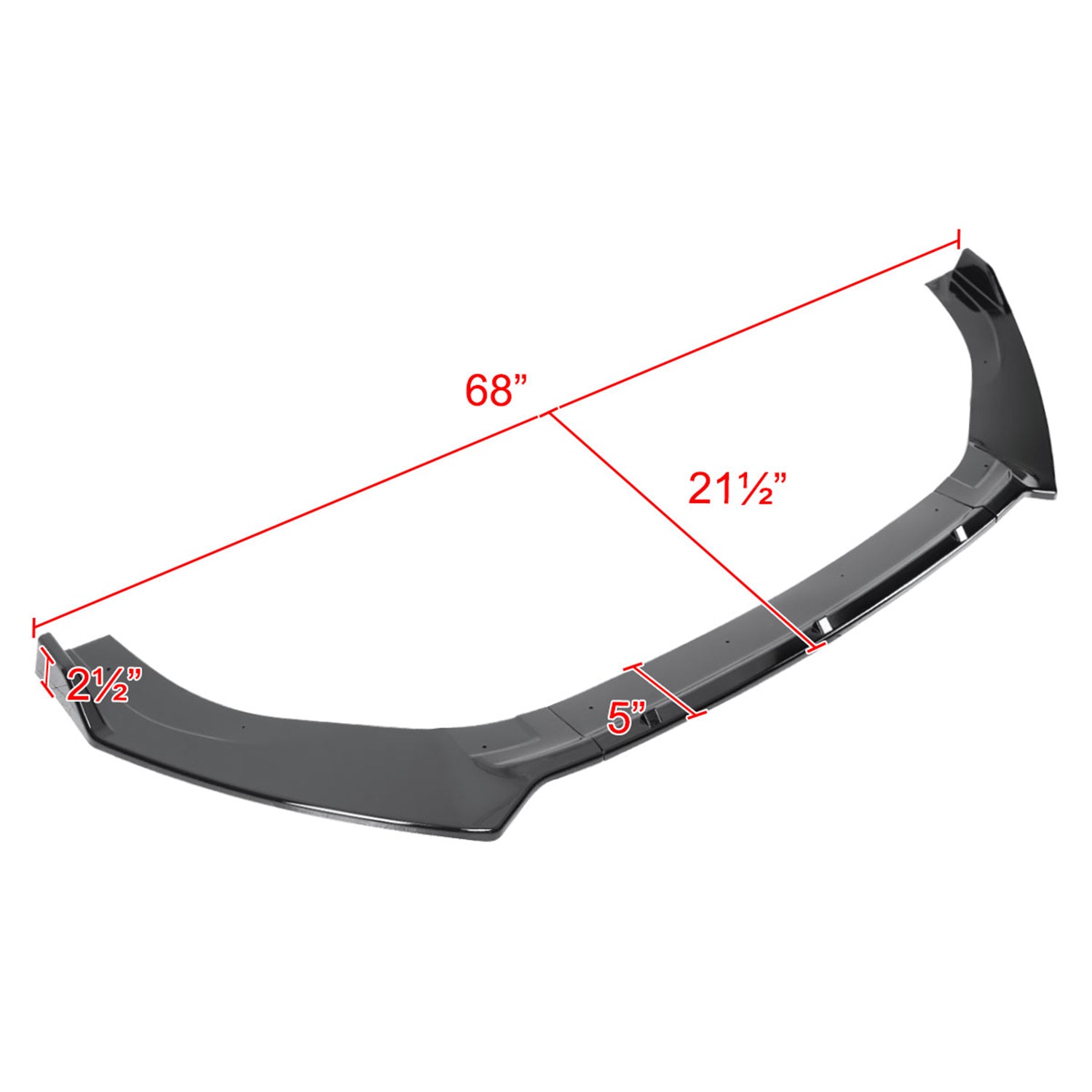 2014-2020 VW Golf GTI/R/R-Line Glossy Black 3Pcs Front Bumper Lip Set